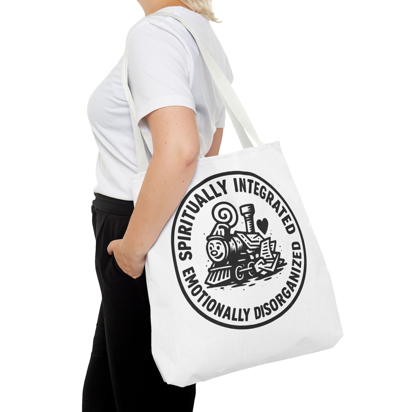 Emotionally Disorganized" Motivational Tote Bag, Gym Carryall, Workout Bag, Reusable Shopping Tote, Eco-Friendly Reusable Bag, Challenge Every System Bag