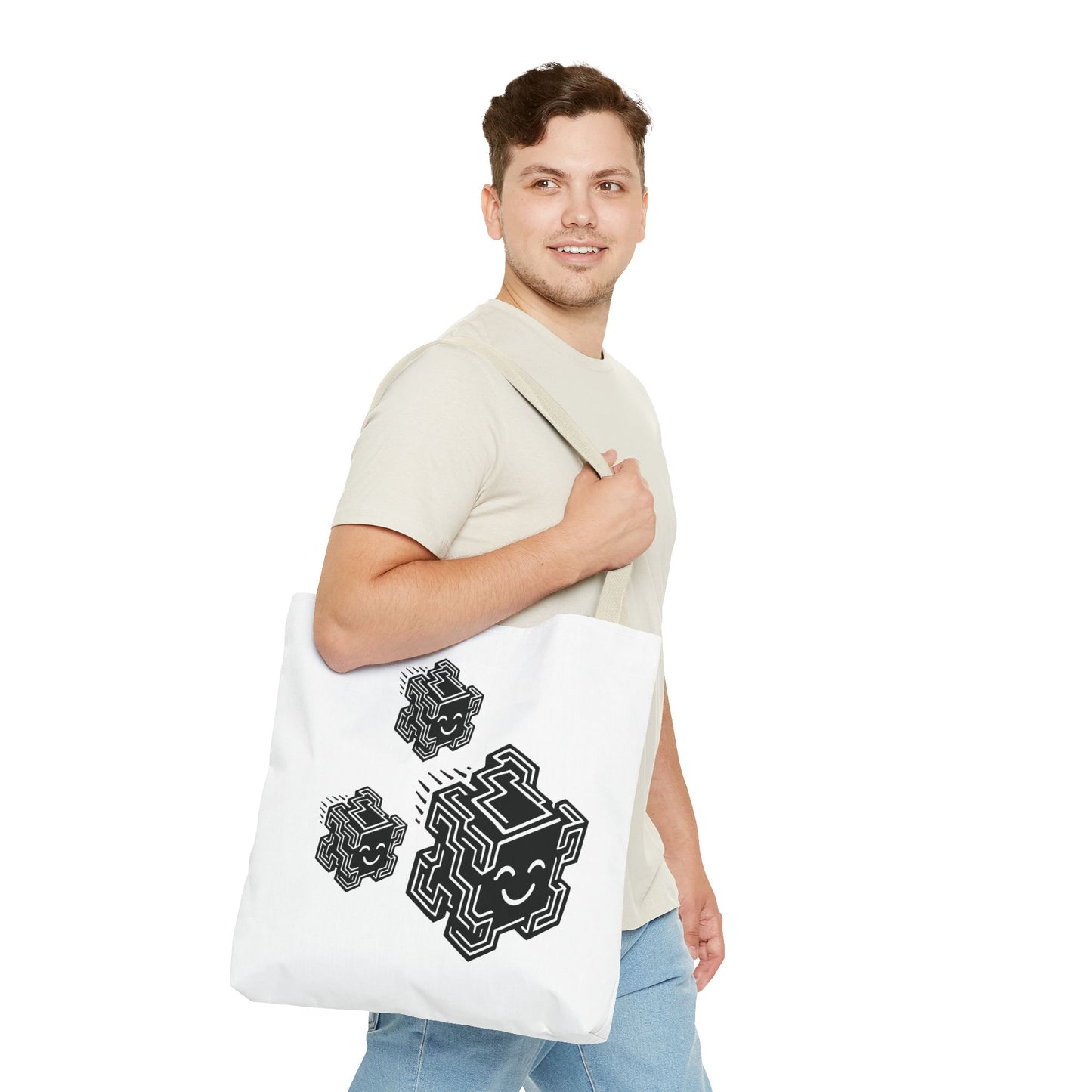 "Glitchee Fam" Motivational Tote Bag, Gym Carryall, Workout Bag, Reusable Shopping Tote, Eco-Friendly Reusable Bag, Challenge Every System Bag