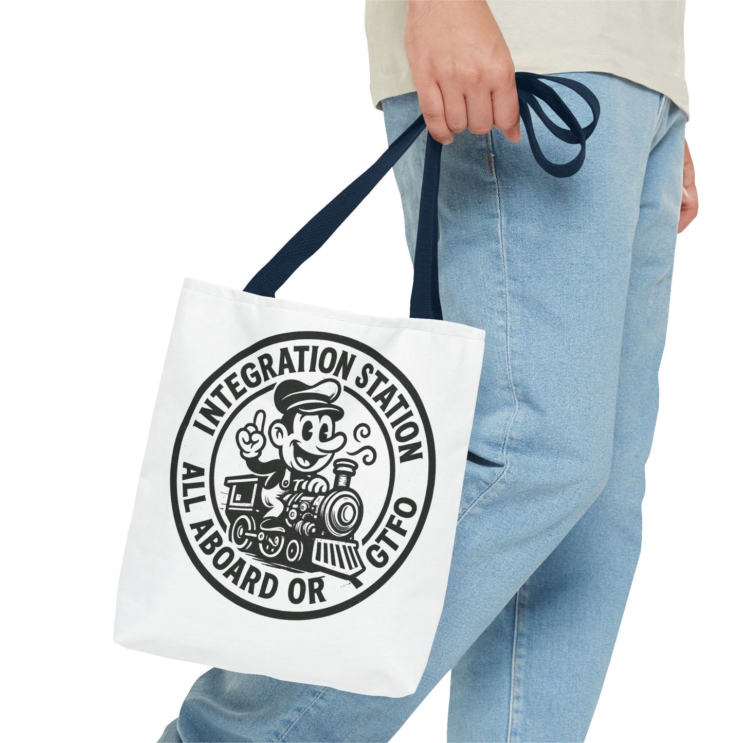 "Integration Station" Motivational Tote Bag, Gym Carryall, Workout Bag, Reusable Shopping Tote, Eco-Friendly Reusable Bag, Challenge Every System Bag
