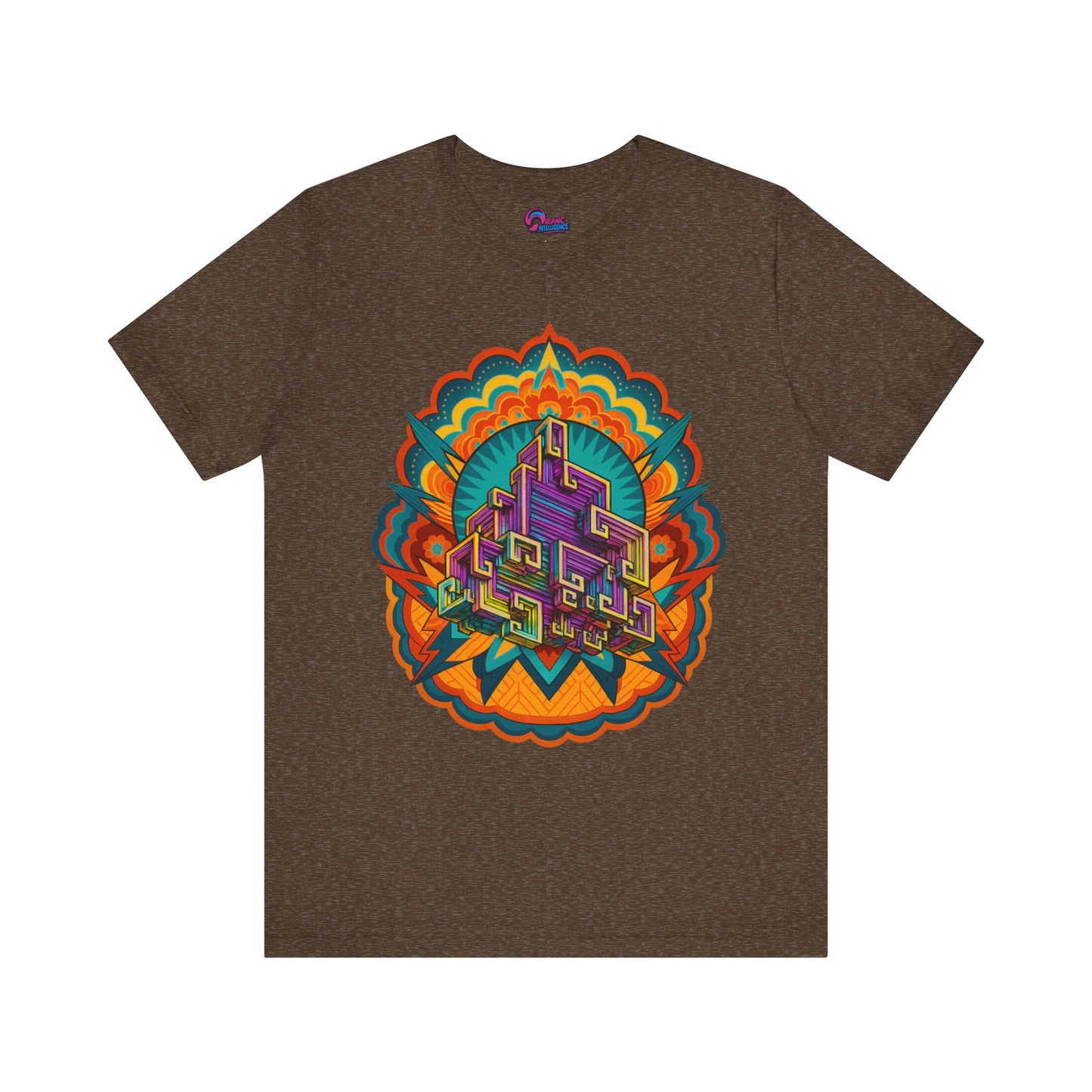 Vibrant Mandala Short Sleeve Tee, Unisex Art Shirt, Colorful Graphic Tee, Bohemian Style T-Shirt, Festival Apparel, Psychedelic Wear