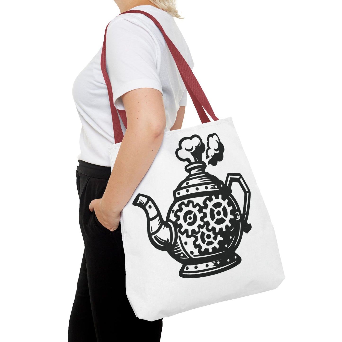 "Tea is On" Motivational Tote Bag, Gym Carryall, Workout Bag, Reusable Shopping Tote, Eco-Friendly Reusable Bag, Challenge Every System Bag
