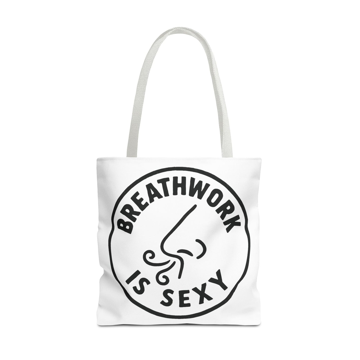 "Breathwork is Sexy" Motivational Tote Bag, Gym Carryall, Workout Bag, Reusable Shopping Tote, Eco-Friendly Reusable Bag, Challenge Every System Bag