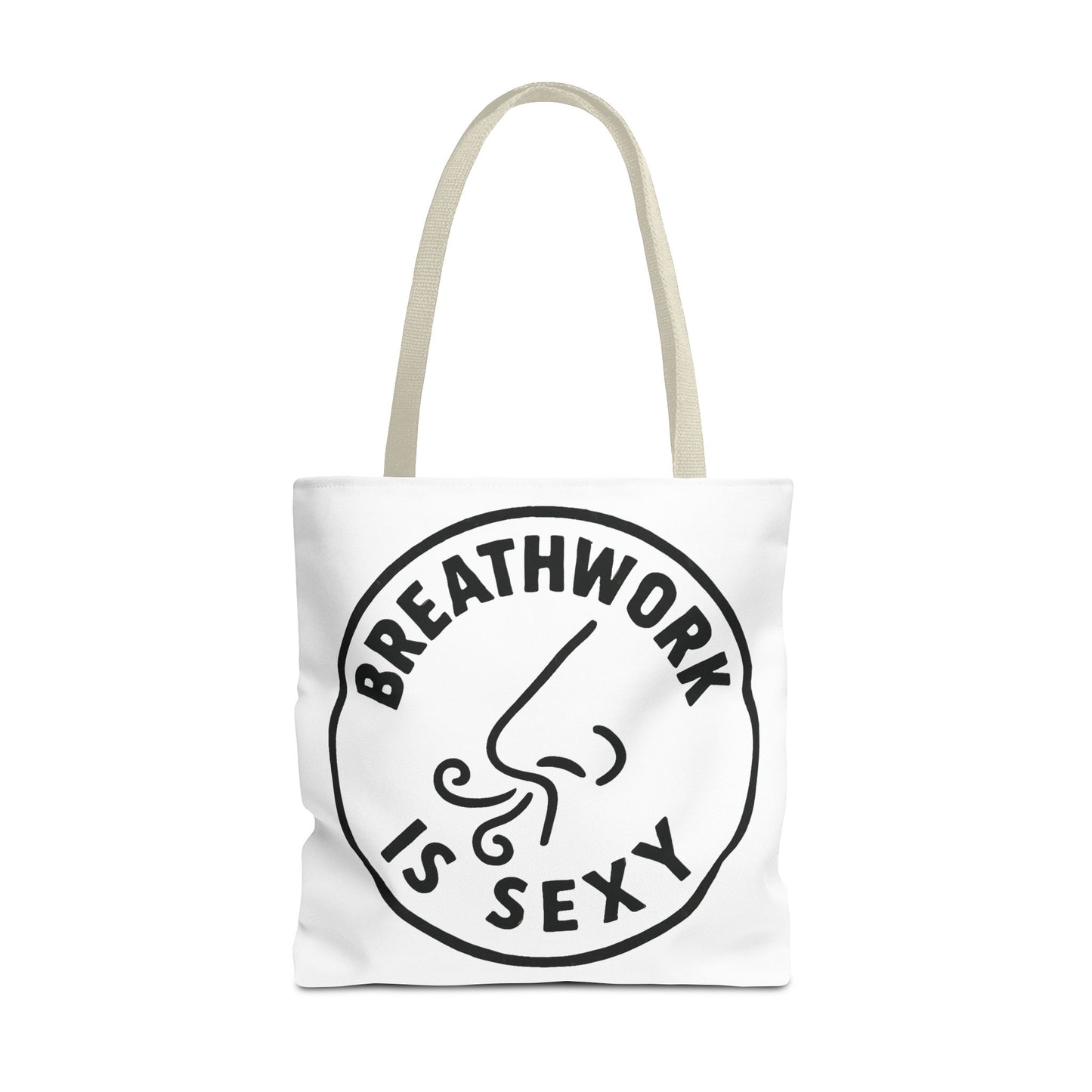 "Breathwork is Sexy" Motivational Tote Bag, Gym Carryall, Workout Bag, Reusable Shopping Tote, Eco-Friendly Reusable Bag, Challenge Every System Bag