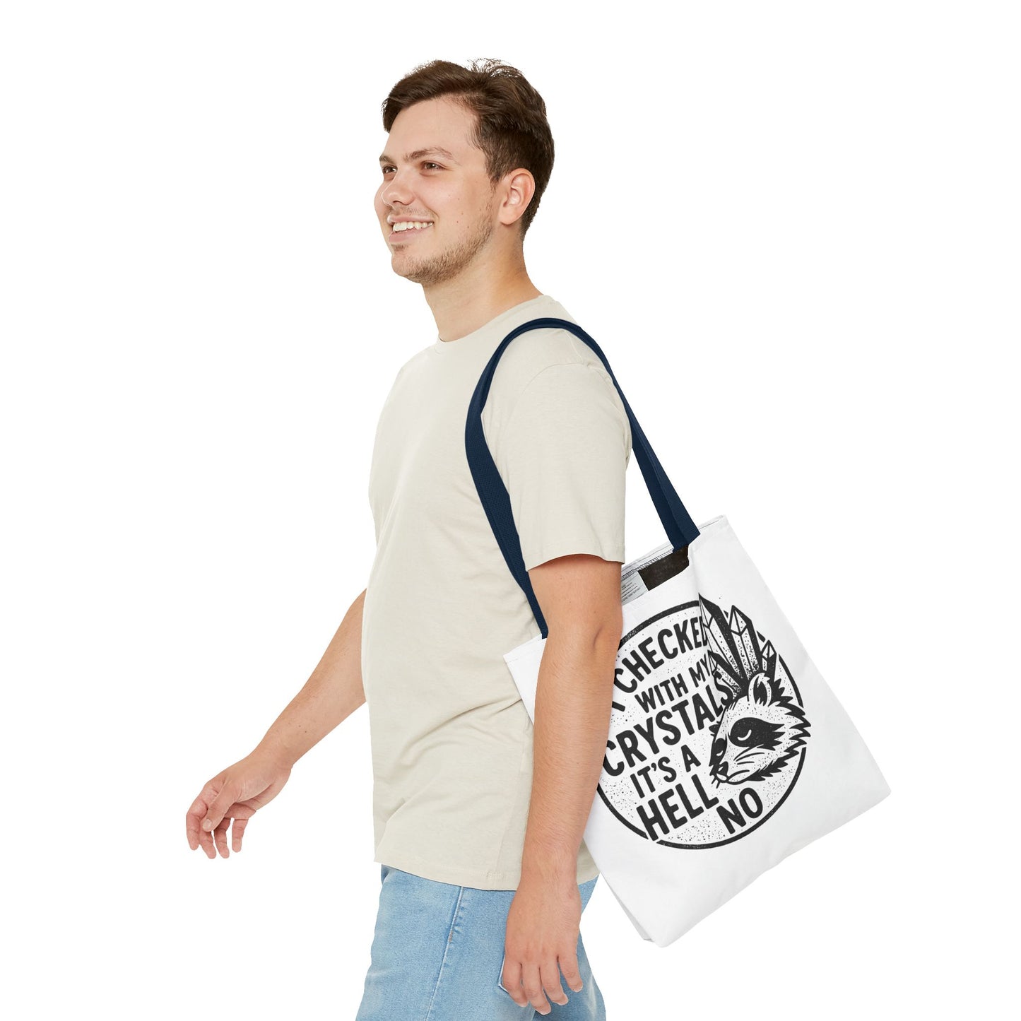 "It's a Hell No" Motivational Tote Bag, Gym Carryall, Workout Bag, Reusable Shopping Tote, Eco-Friendly Reusable Bag, Challenge Every System Bag