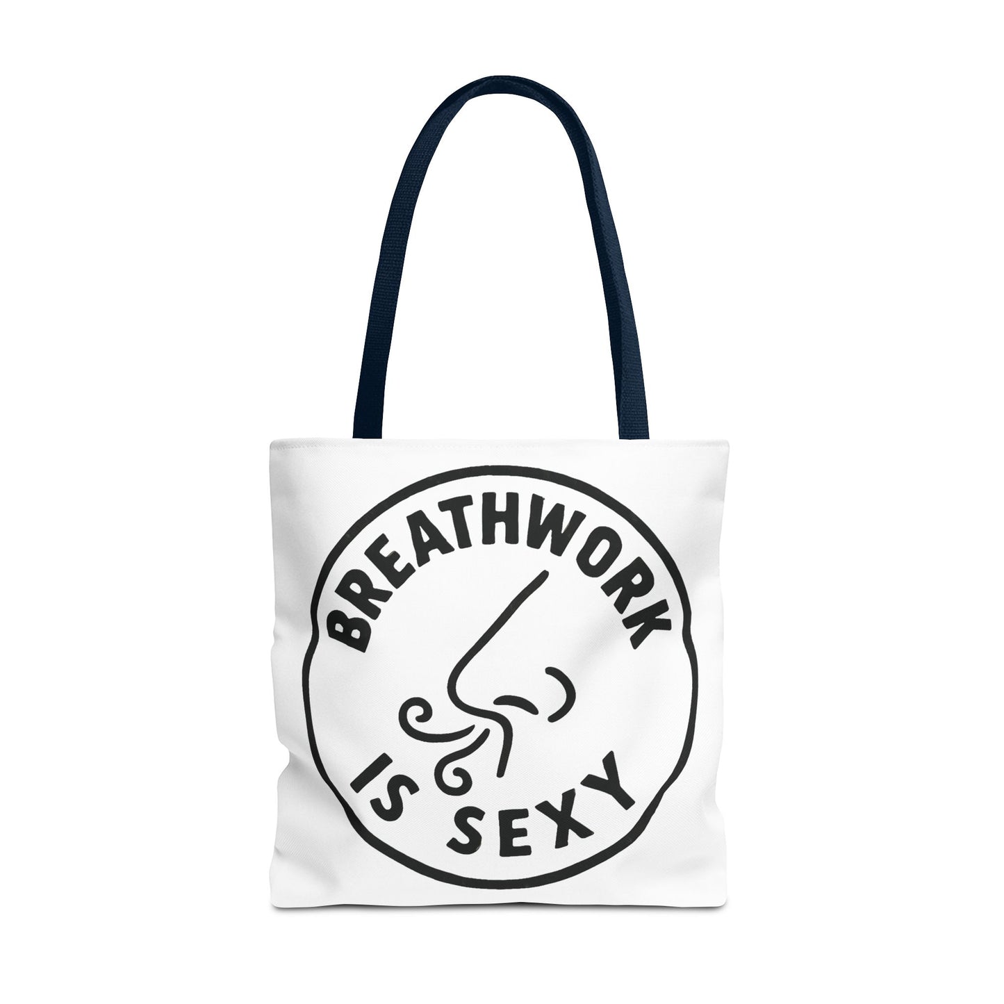 "Breathwork is Sexy" Motivational Tote Bag, Gym Carryall, Workout Bag, Reusable Shopping Tote, Eco-Friendly Reusable Bag, Challenge Every System Bag