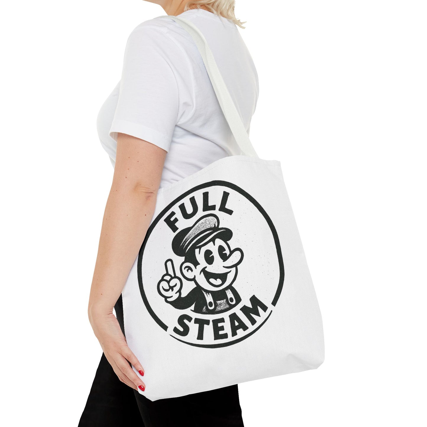 "Full Steam" Band Merch Tote Bag, Gym Carryall, Workout Bag, Reusable Shopping Tote, Eco-Friendly Reusable Bag, Challenge Every System Bag
