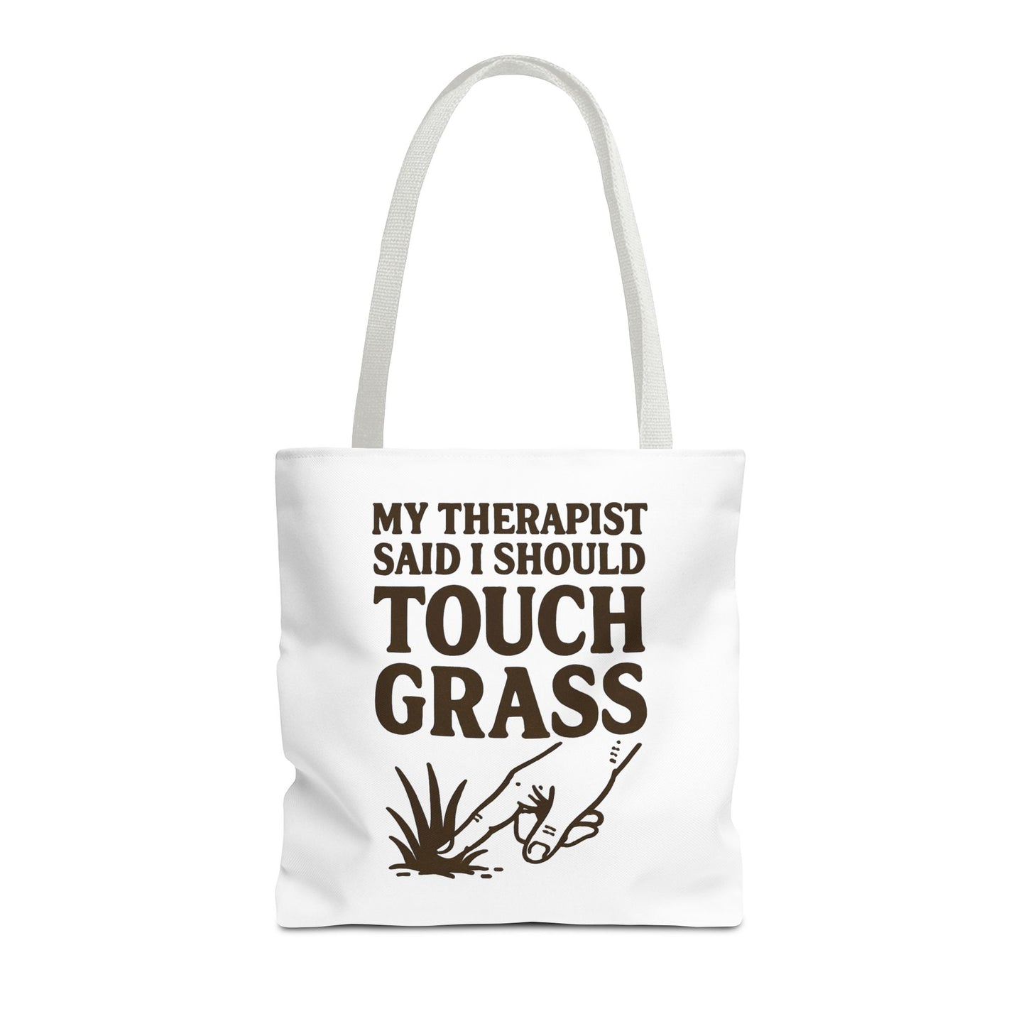 "Touch Grass" Motivational Tote Bag, Gym Carryall, Workout Bag, Reusable Shopping Tote, Eco-Friendly Reusable Bag, Challenge Every System Bag