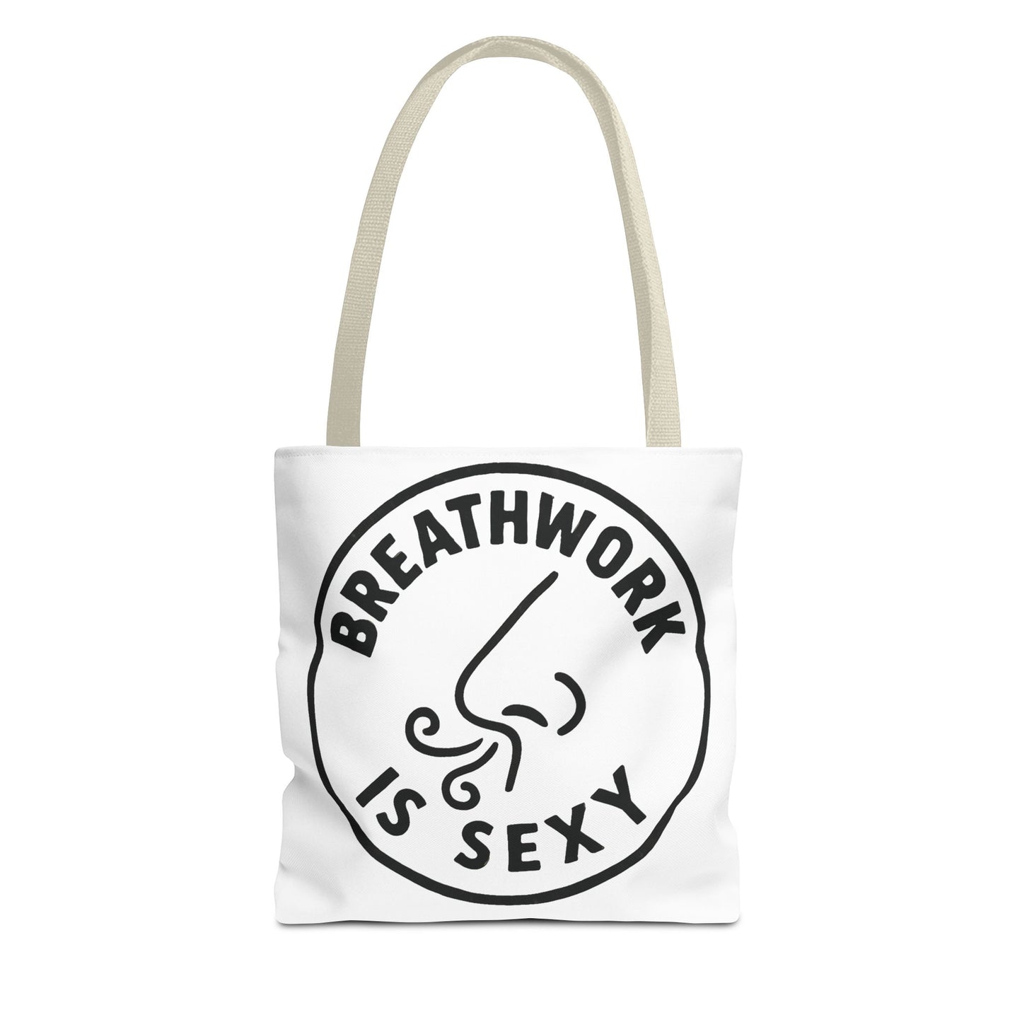 "Breathwork is Sexy" Motivational Tote Bag, Gym Carryall, Workout Bag, Reusable Shopping Tote, Eco-Friendly Reusable Bag, Challenge Every System Bag