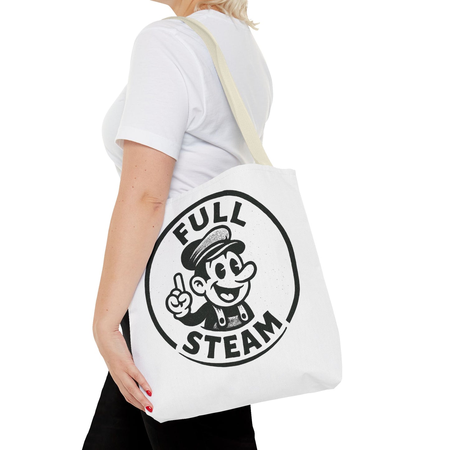 "Full Steam" Band Merch Tote Bag, Gym Carryall, Workout Bag, Reusable Shopping Tote, Eco-Friendly Reusable Bag, Challenge Every System Bag