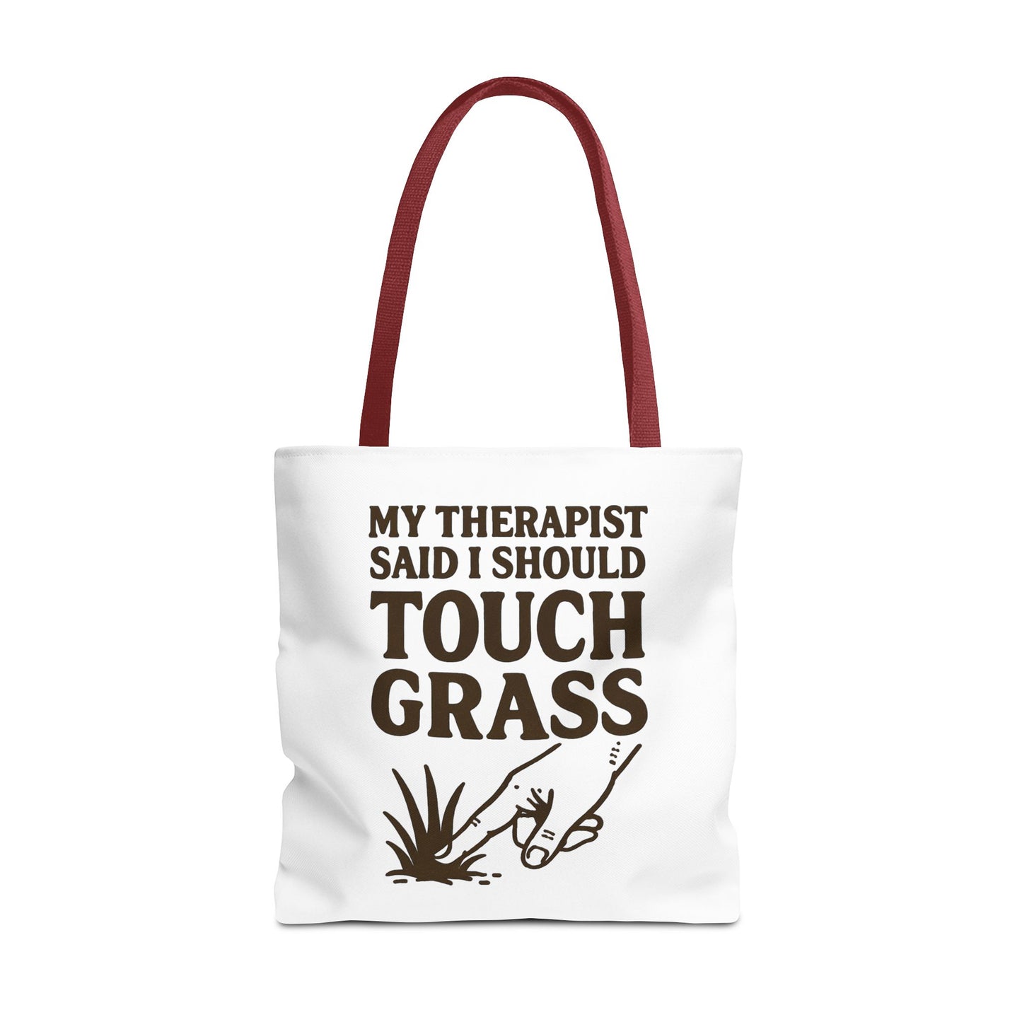 "Touch Grass" Motivational Tote Bag, Gym Carryall, Workout Bag, Reusable Shopping Tote, Eco-Friendly Reusable Bag, Challenge Every System Bag