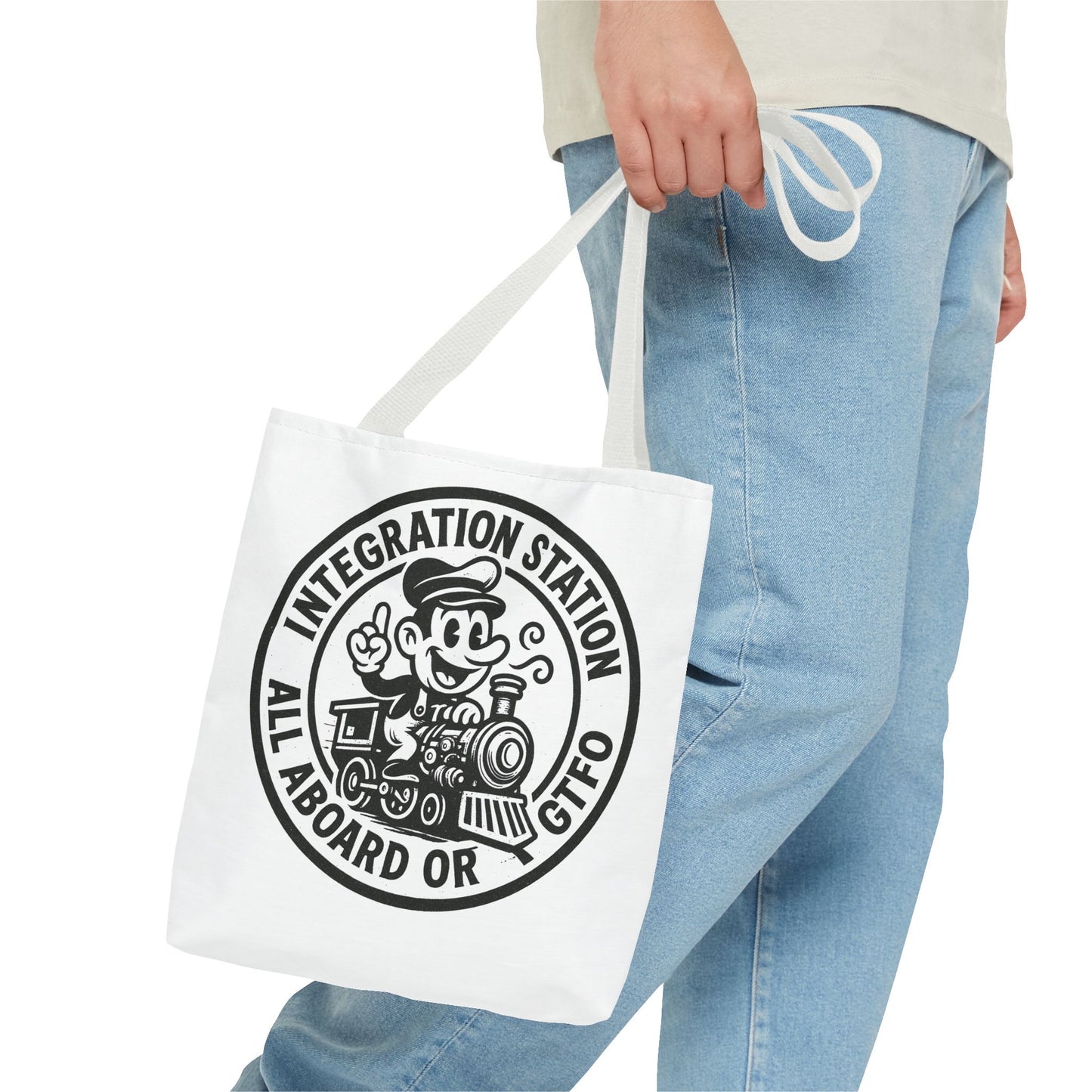 "Integration Station" Motivational Tote Bag, Gym Carryall, Workout Bag, Reusable Shopping Tote, Eco-Friendly Reusable Bag, Challenge Every System Bag