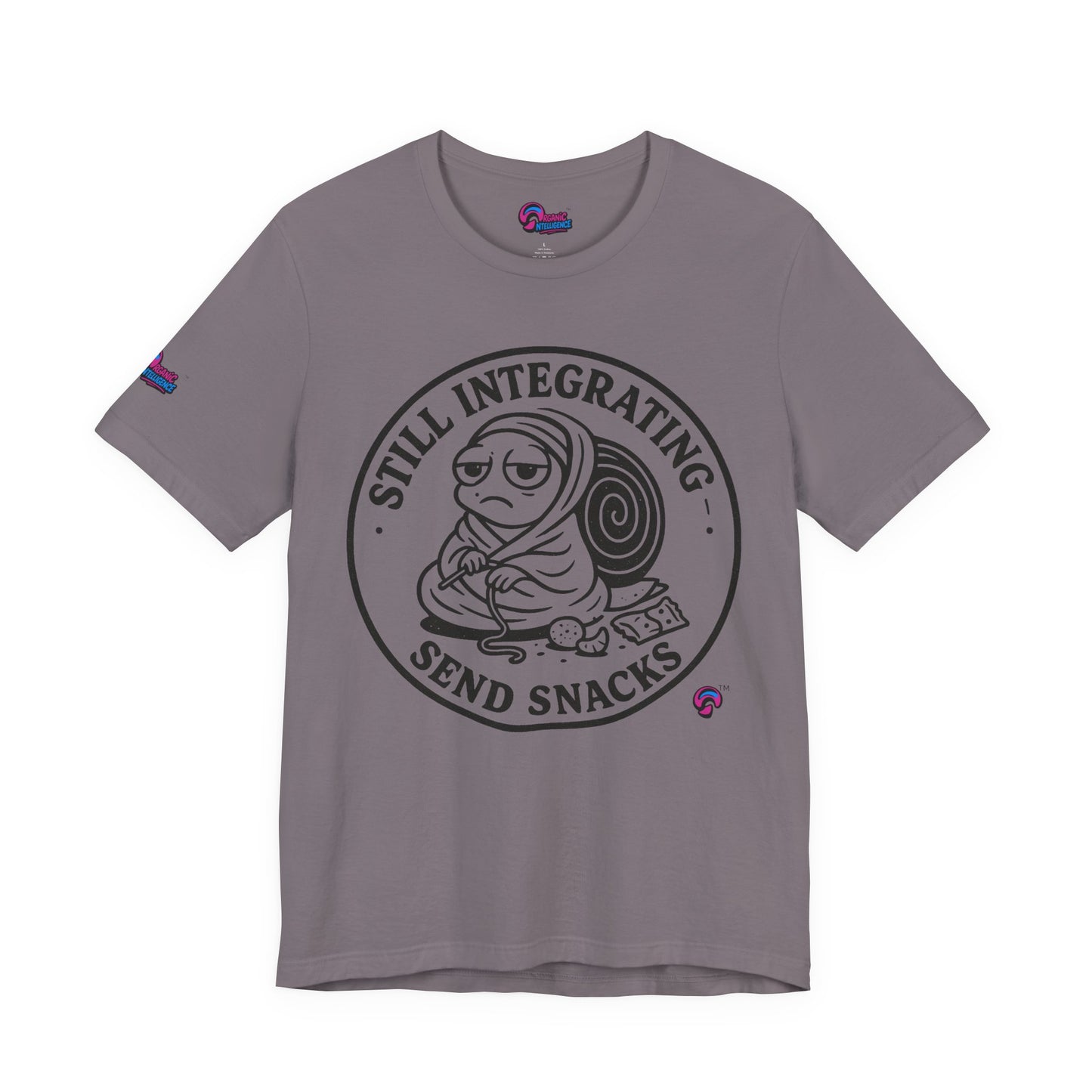 Still Integrating Tee – Snack-Fueled Awakening – Love Language Edition by Organic Intelligence™ Unisex Tee, Casual Shirt, Cotton T-shirt