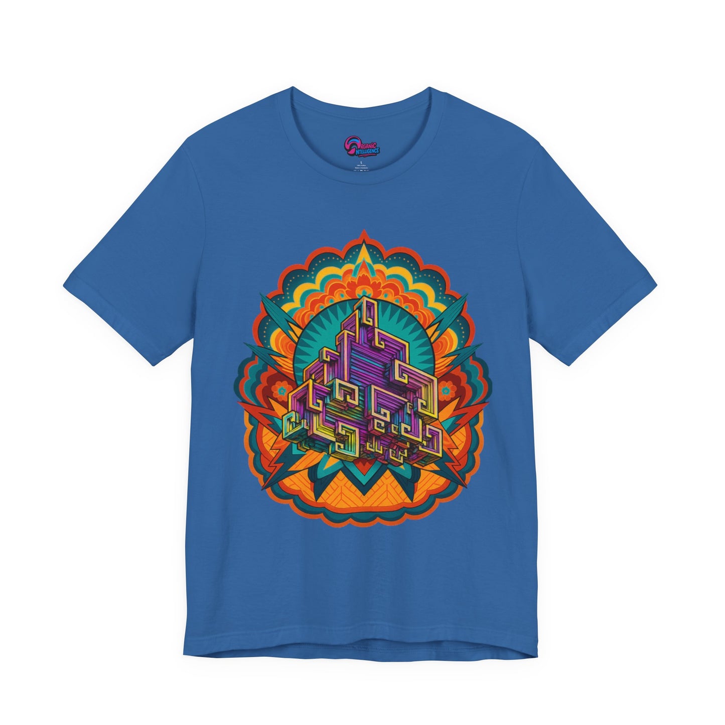 Vibrant Mandala Short Sleeve Tee, Unisex Art Shirt, Colorful Graphic Tee, Bohemian Style T-Shirt, Festival Apparel, Psychedelic Wear