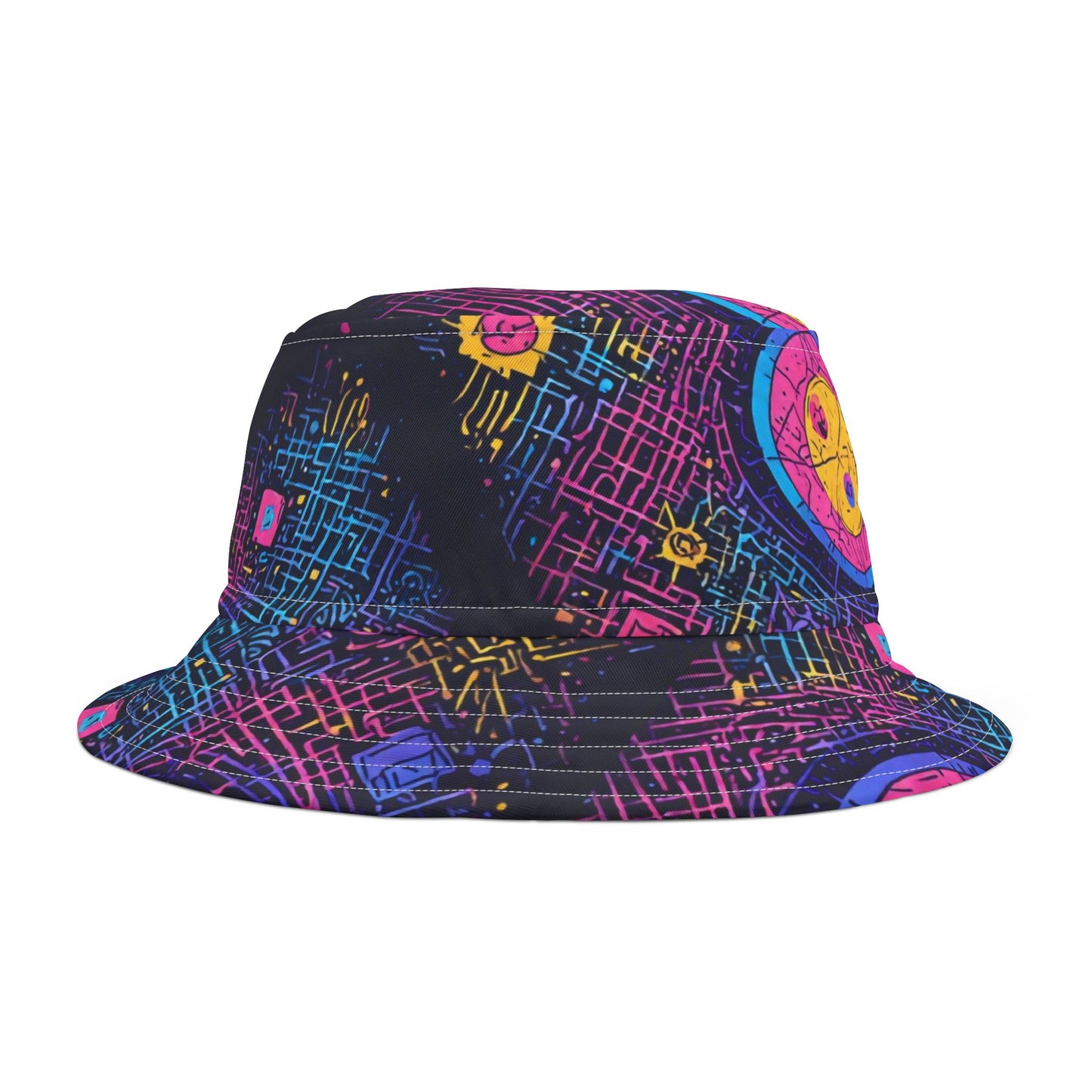 Vibrant Patterned Bucket Hat, Colorful Summer Accessory, Unique Festival Wear, Boho Hat, Beach Sun Protection Cap