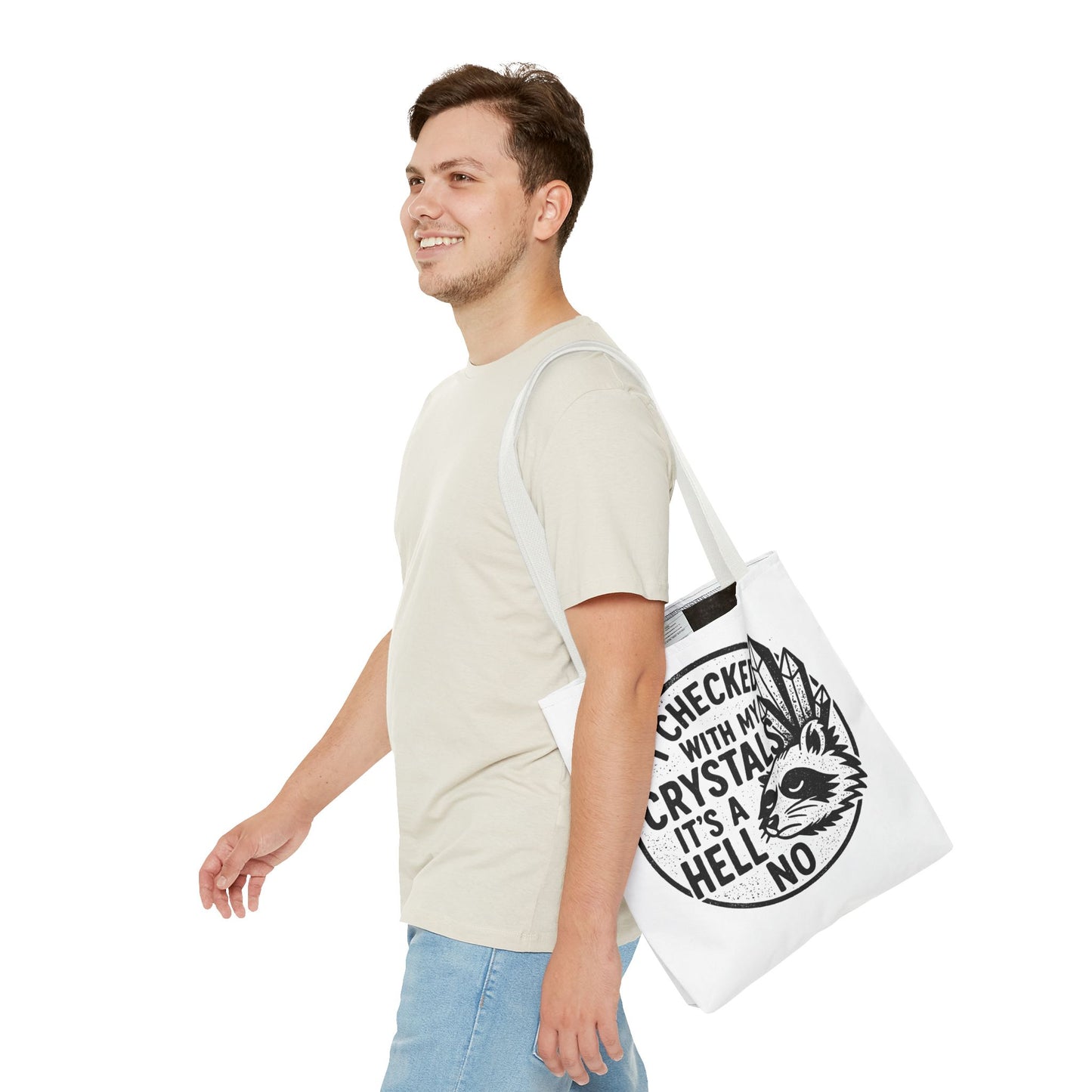 "It's a Hell No" Motivational Tote Bag, Gym Carryall, Workout Bag, Reusable Shopping Tote, Eco-Friendly Reusable Bag, Challenge Every System Bag