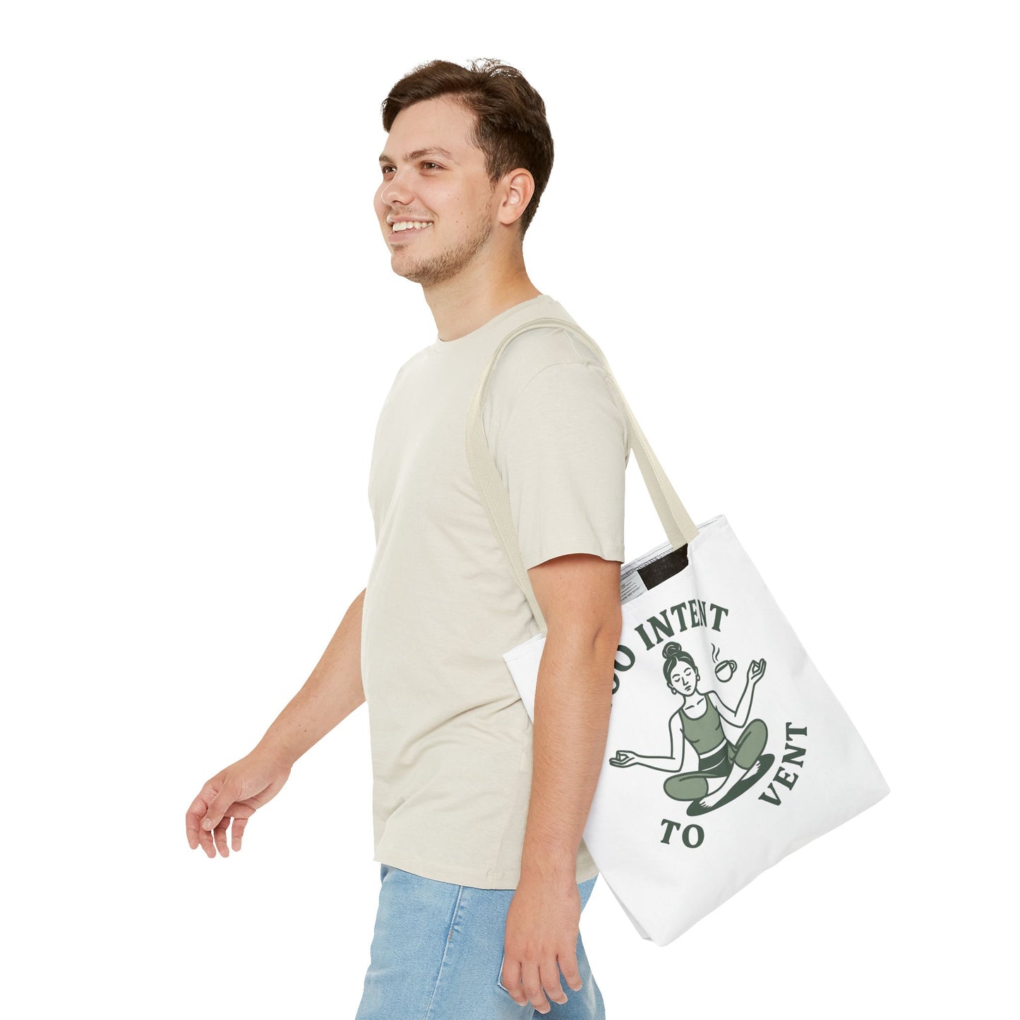 "Too Intent to Vent" Motivational Tote Bag, Gym Carryall, Workout Bag, Reusable Shopping Tote, Eco-Friendly Reusable Bag, Challenge Every System Bag