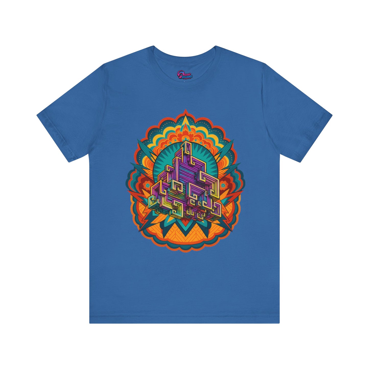 Vibrant Mandala Short Sleeve Tee, Unisex Art Shirt, Colorful Graphic Tee, Bohemian Style T-Shirt, Festival Apparel, Psychedelic Wear