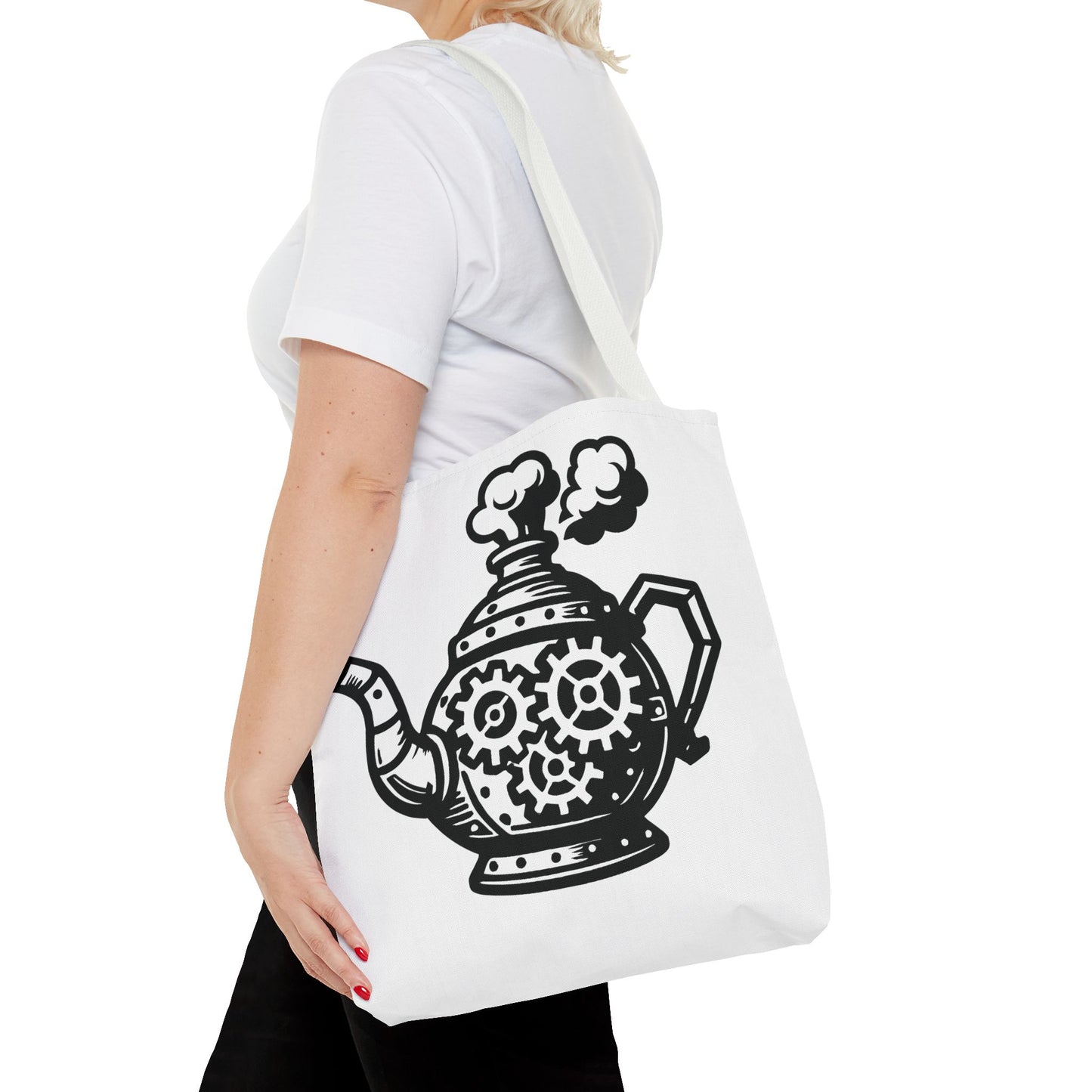 "Tea is On" Motivational Tote Bag, Gym Carryall, Workout Bag, Reusable Shopping Tote, Eco-Friendly Reusable Bag, Challenge Every System Bag