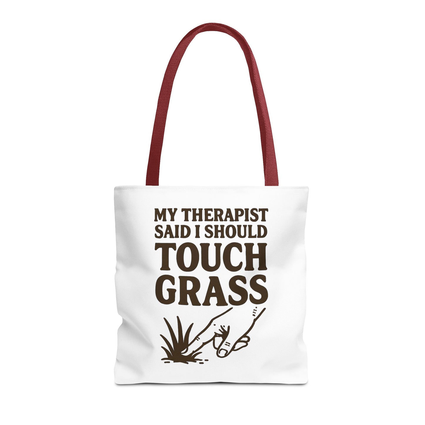 "Touch Grass" Motivational Tote Bag, Gym Carryall, Workout Bag, Reusable Shopping Tote, Eco-Friendly Reusable Bag, Challenge Every System Bag