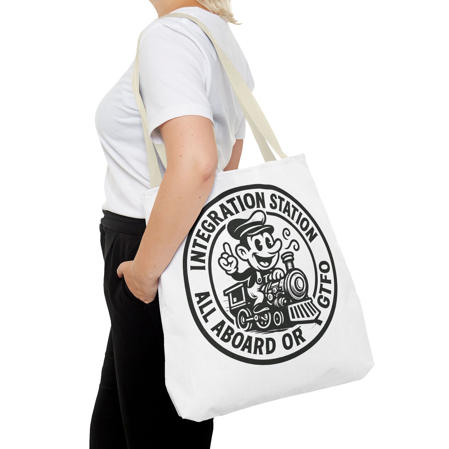 "Integration Station" Motivational Tote Bag, Gym Carryall, Workout Bag, Reusable Shopping Tote, Eco-Friendly Reusable Bag, Challenge Every System Bag