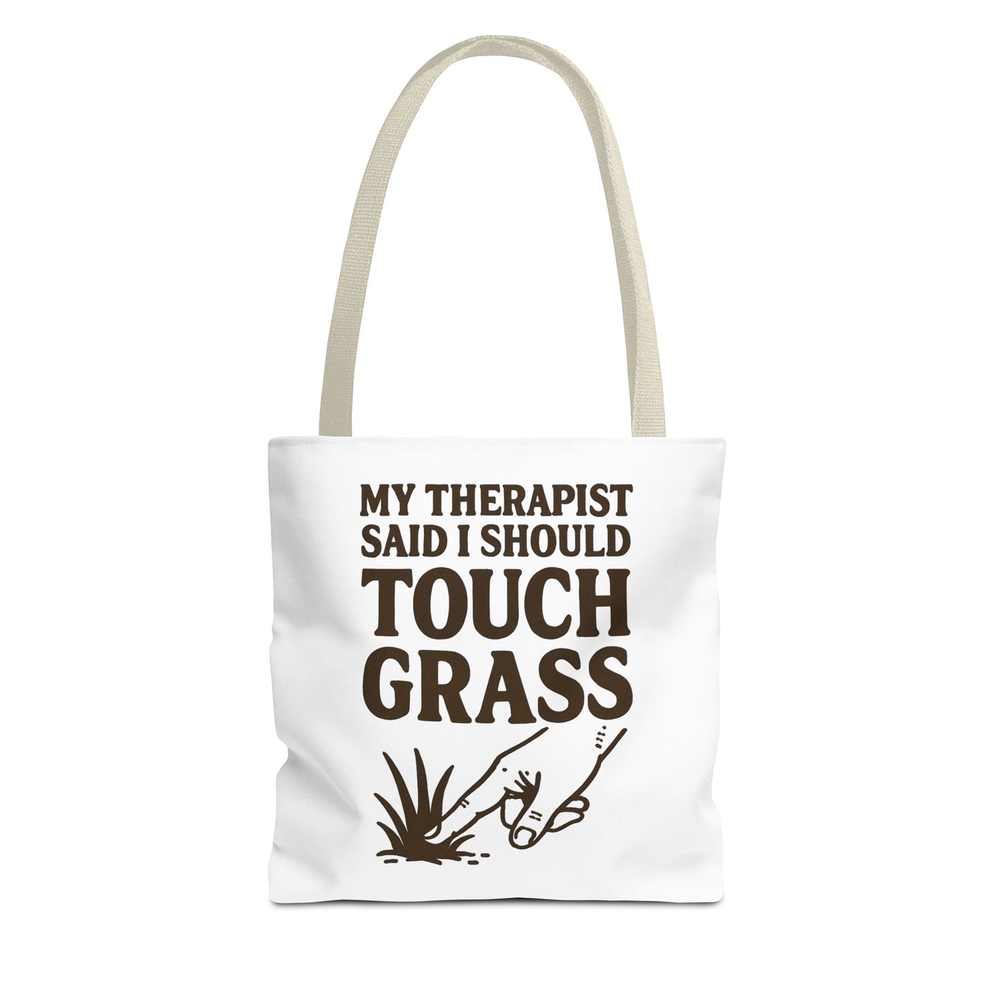 "Touch Grass" Motivational Tote Bag, Gym Carryall, Workout Bag, Reusable Shopping Tote, Eco-Friendly Reusable Bag, Challenge Every System Bag