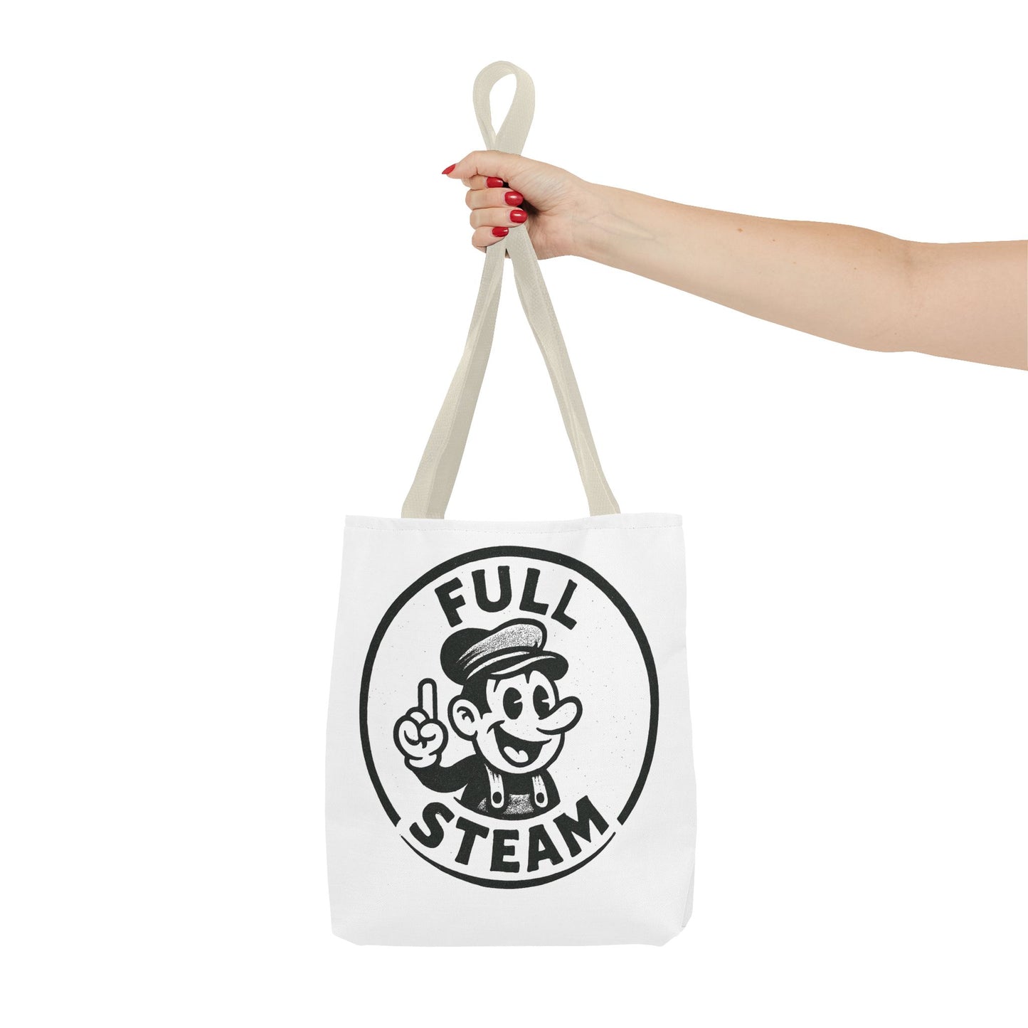 "Full Steam" Band Merch Tote Bag, Gym Carryall, Workout Bag, Reusable Shopping Tote, Eco-Friendly Reusable Bag, Challenge Every System Bag