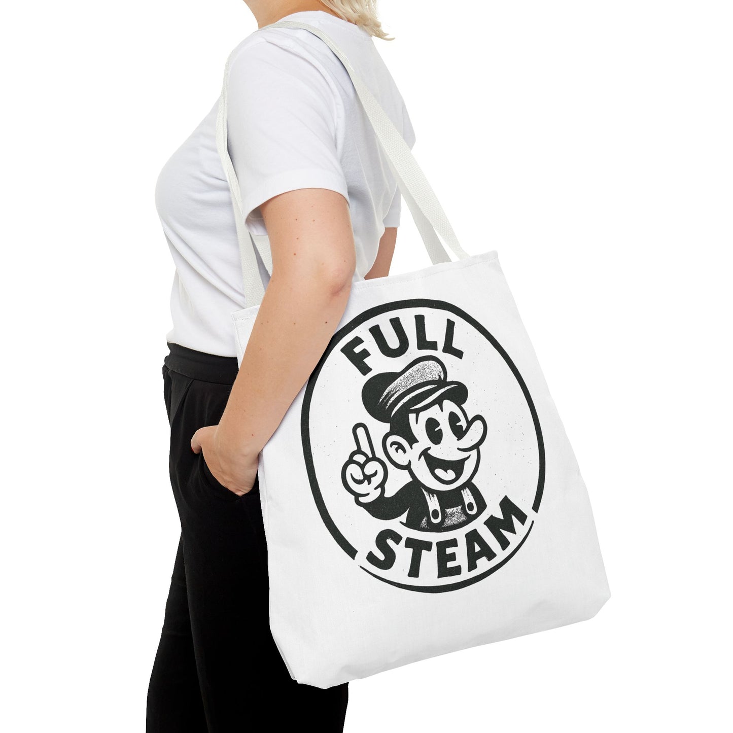 "Full Steam" Band Merch Tote Bag, Gym Carryall, Workout Bag, Reusable Shopping Tote, Eco-Friendly Reusable Bag, Challenge Every System Bag