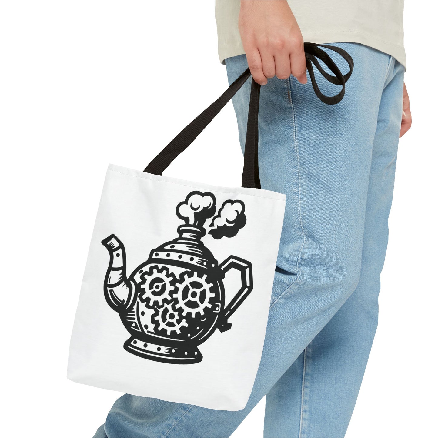 "Tea is On" Motivational Tote Bag, Gym Carryall, Workout Bag, Reusable Shopping Tote, Eco-Friendly Reusable Bag, Challenge Every System Bag