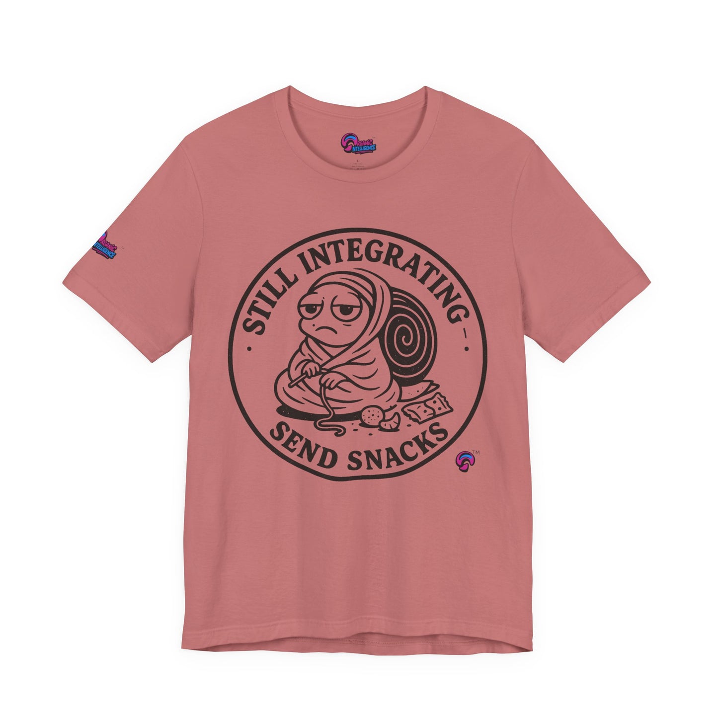 Still Integrating Tee – Snack-Fueled Awakening – Love Language Edition by Organic Intelligence™ Unisex Tee, Casual Shirt, Cotton T-shirt