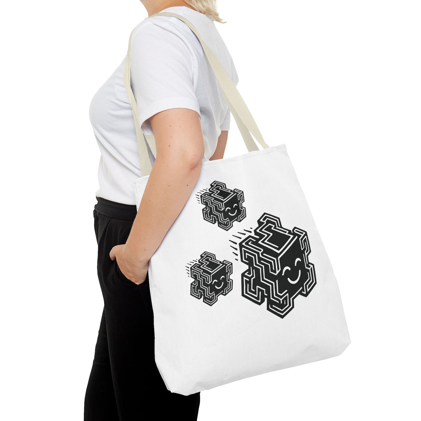 "Glitchee Fam" Motivational Tote Bag, Gym Carryall, Workout Bag, Reusable Shopping Tote, Eco-Friendly Reusable Bag, Challenge Every System Bag