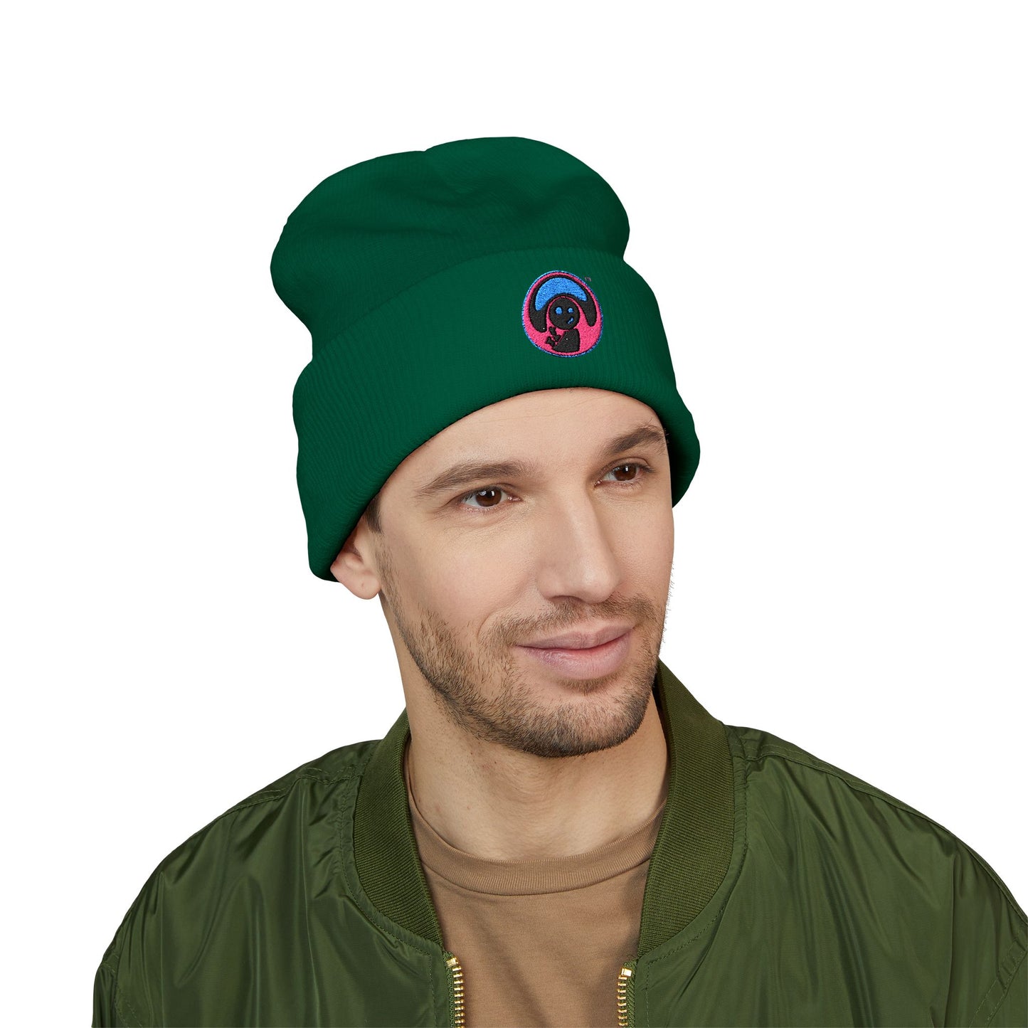 Trendy Embroidered Beanie, Classic Cuffed Beanie, Winter Hat, Fashion Accessory, Holiday Gift, Street Style