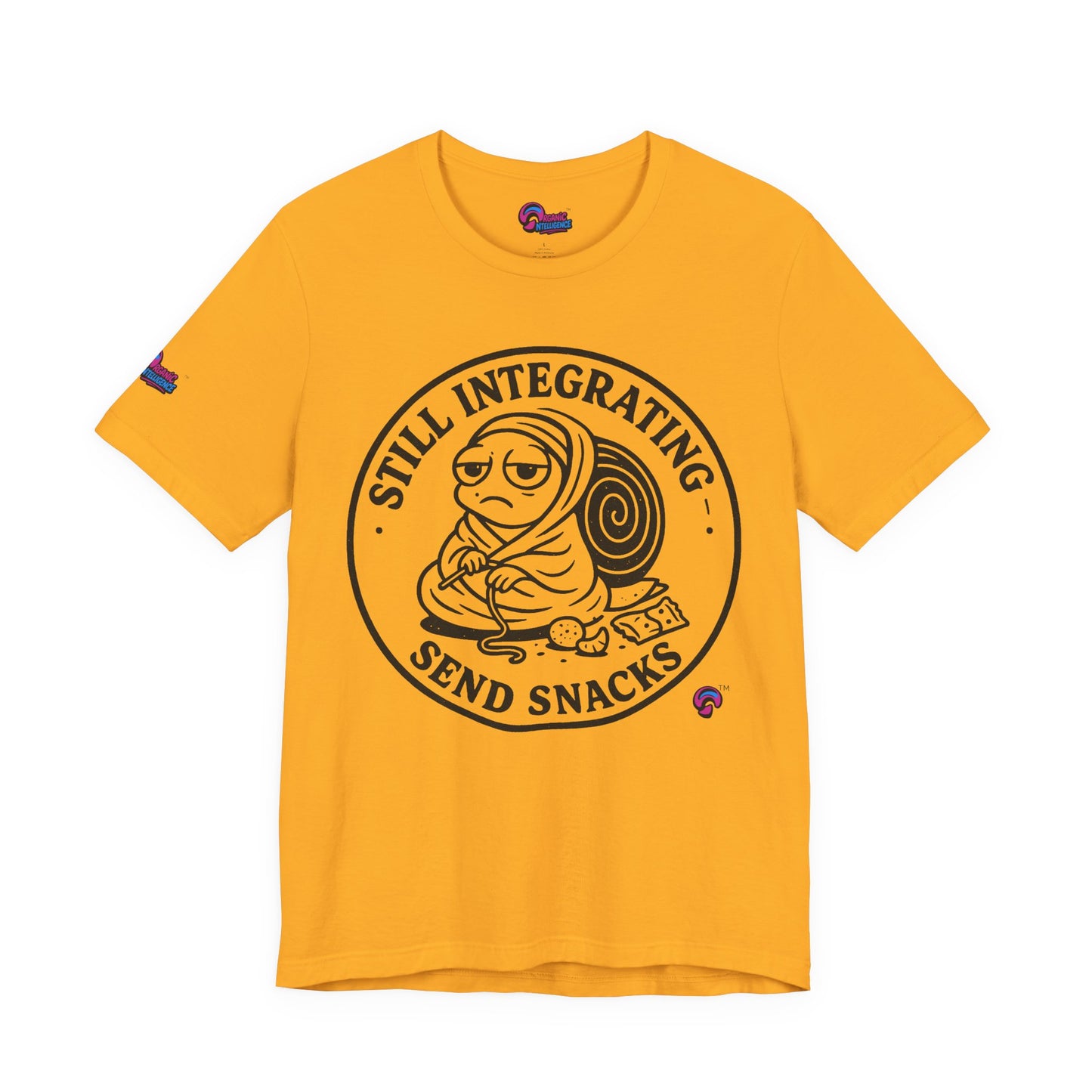 Still Integrating Tee – Snack-Fueled Awakening – Love Language Edition by Organic Intelligence™ Unisex Tee, Casual Shirt, Cotton T-shirt