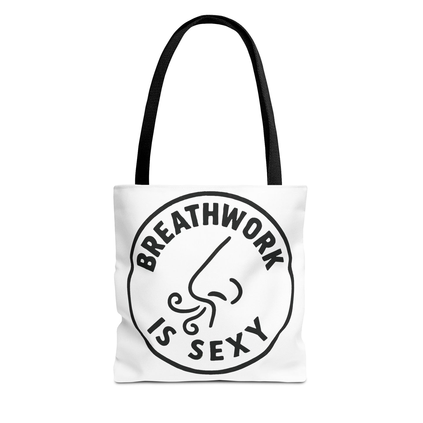 "Breathwork is Sexy" Motivational Tote Bag, Gym Carryall, Workout Bag, Reusable Shopping Tote, Eco-Friendly Reusable Bag, Challenge Every System Bag