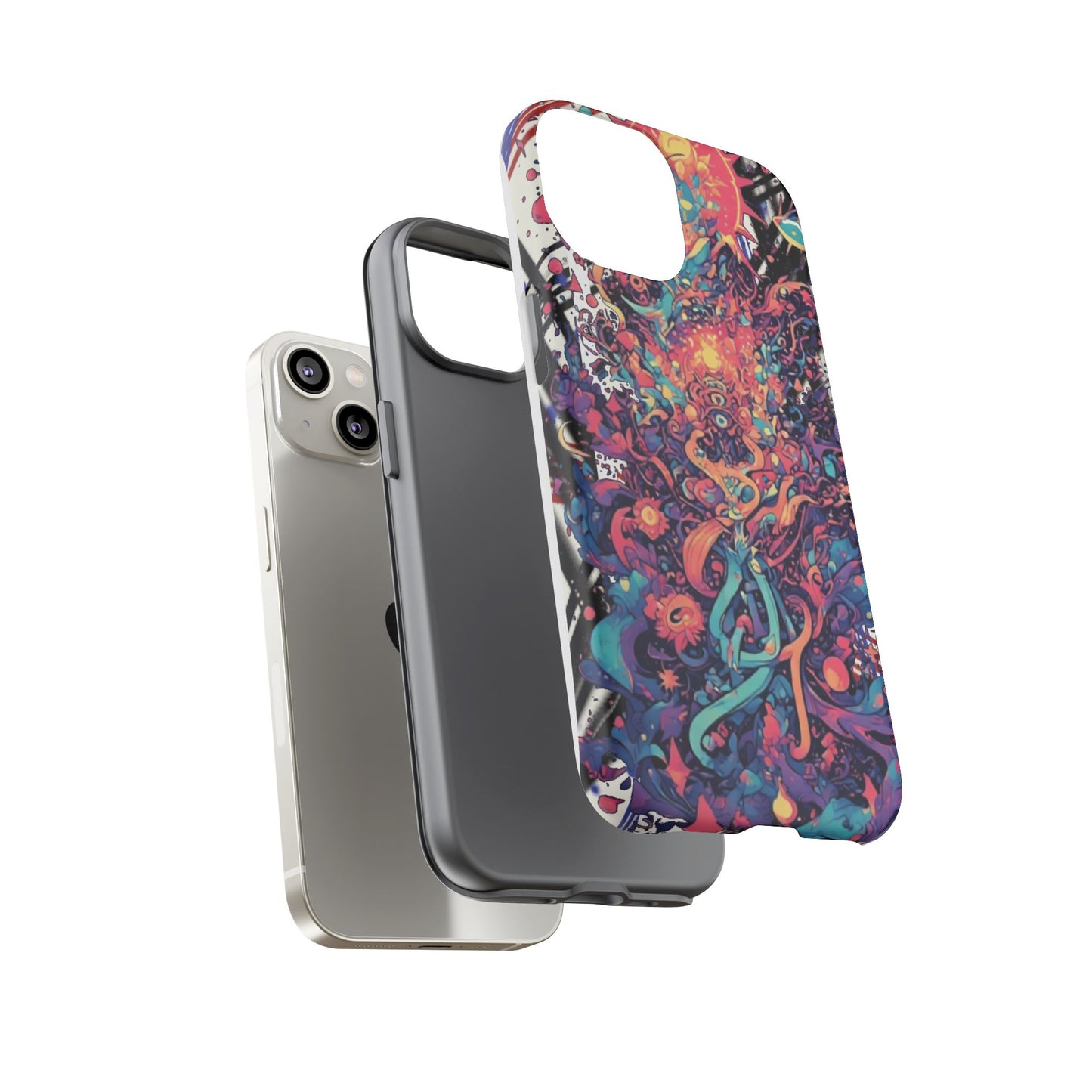 Colorful Phone Case, Unique Phone Cover, Tough Cases, Artistic Smartphone Protector, Gifts for Her
