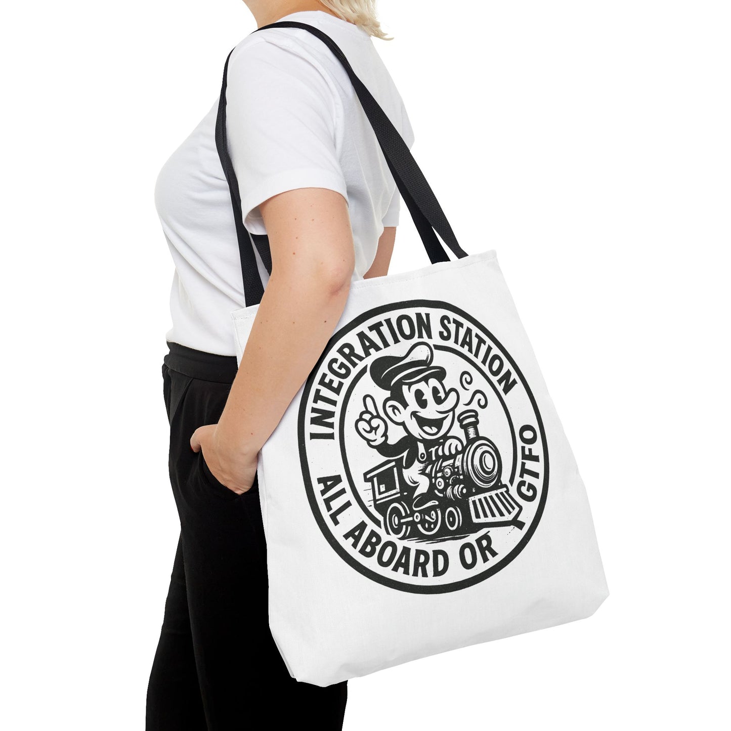 "Integration Station" Motivational Tote Bag, Gym Carryall, Workout Bag, Reusable Shopping Tote, Eco-Friendly Reusable Bag, Challenge Every System Bag