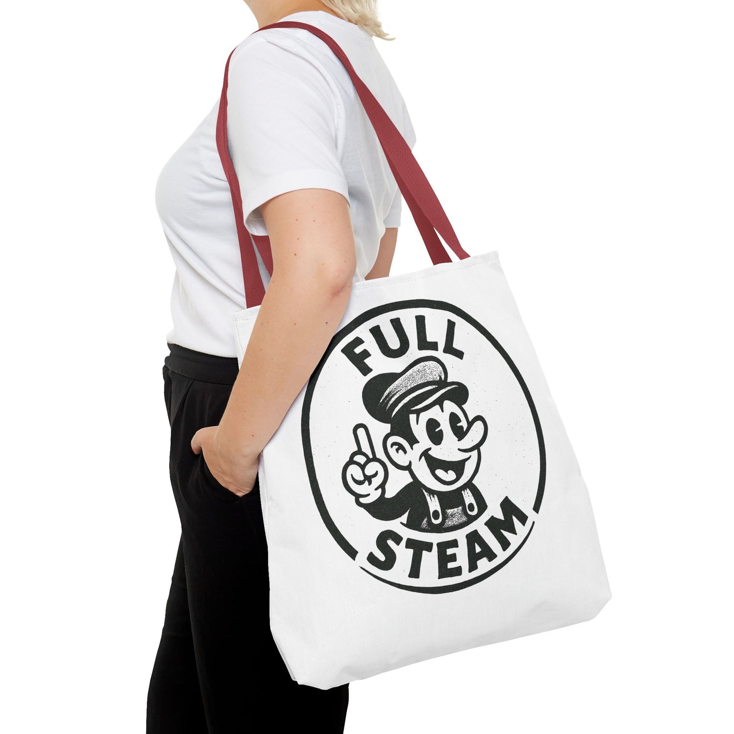 "Full Steam" Band Merch Tote Bag, Gym Carryall, Workout Bag, Reusable Shopping Tote, Eco-Friendly Reusable Bag, Challenge Every System Bag