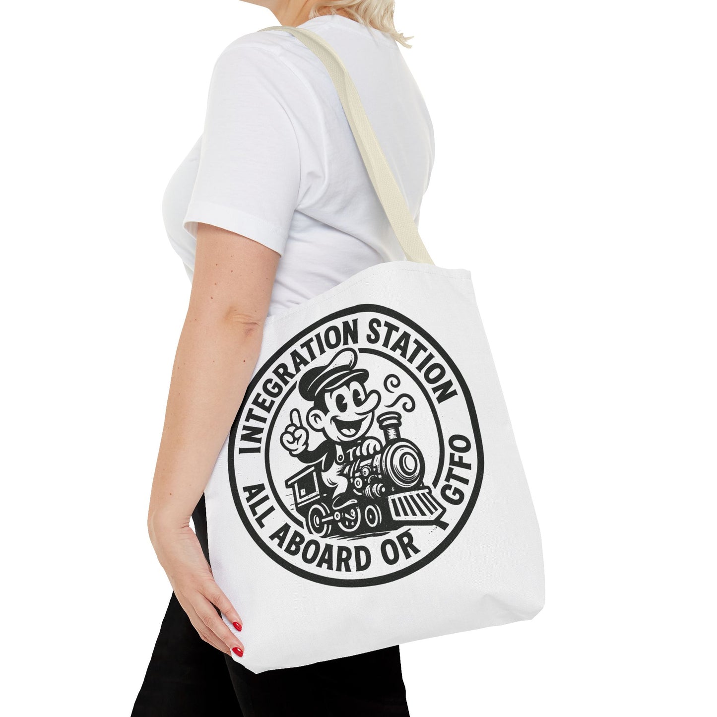 "Integration Station" Motivational Tote Bag, Gym Carryall, Workout Bag, Reusable Shopping Tote, Eco-Friendly Reusable Bag, Challenge Every System Bag