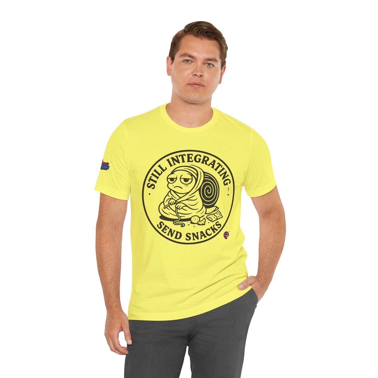 Still Integrating Tee – Snack-Fueled Awakening – Love Language Edition by Organic Intelligence™ Unisex Tee, Casual Shirt, Cotton T-shirt