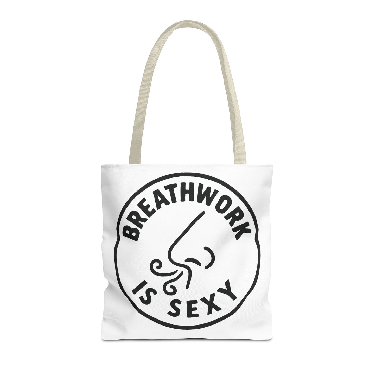 "Breathwork is Sexy" Motivational Tote Bag, Gym Carryall, Workout Bag, Reusable Shopping Tote, Eco-Friendly Reusable Bag, Challenge Every System Bag