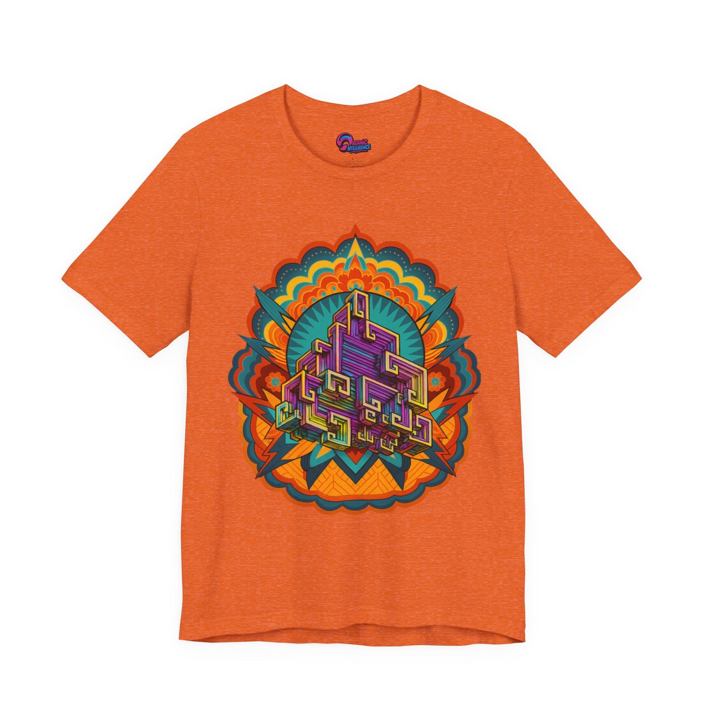 Vibrant Mandala Short Sleeve Tee, Unisex Art Shirt, Colorful Graphic Tee, Bohemian Style T-Shirt, Festival Apparel, Psychedelic Wear