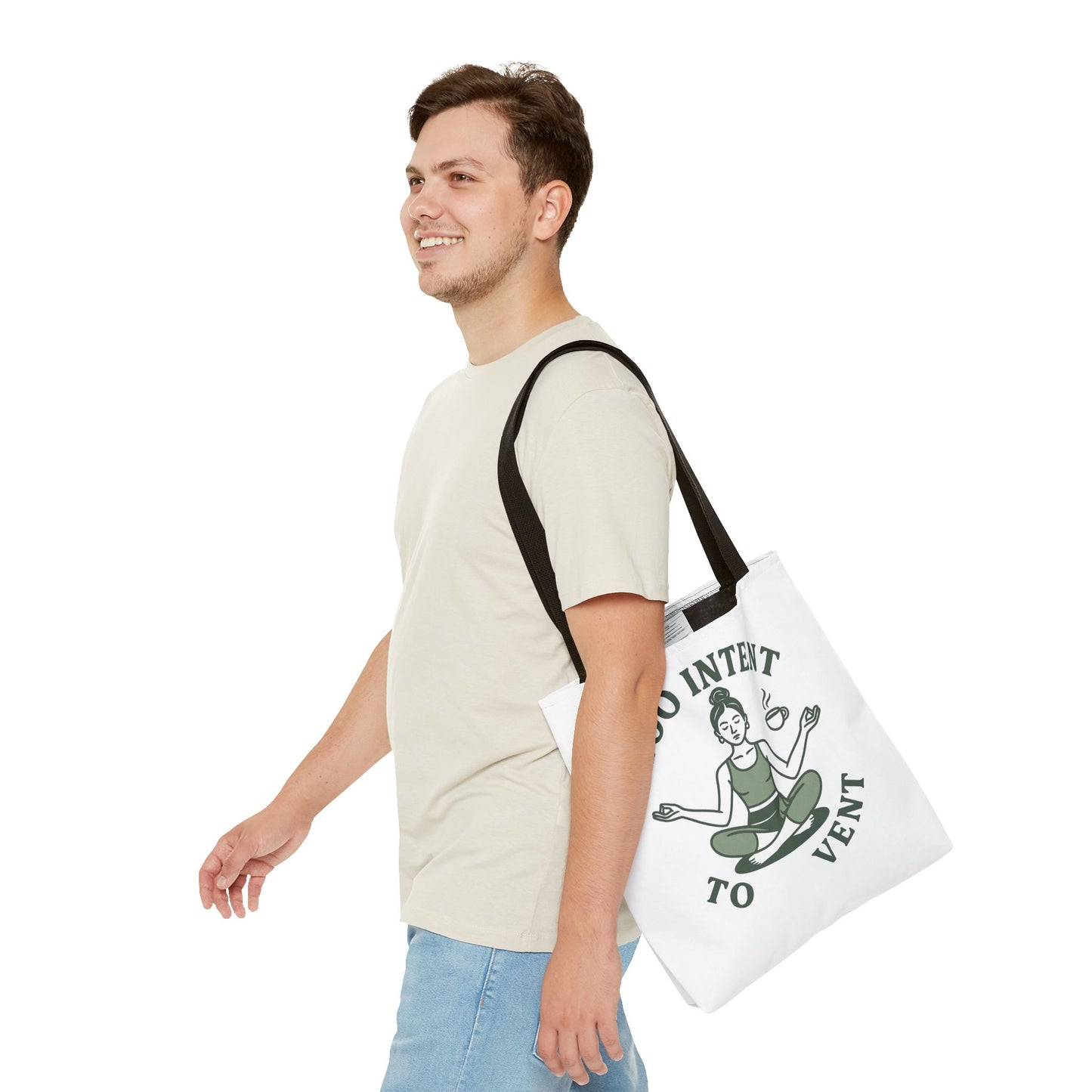 "Too Intent to Vent" Motivational Tote Bag, Gym Carryall, Workout Bag, Reusable Shopping Tote, Eco-Friendly Reusable Bag, Challenge Every System Bag