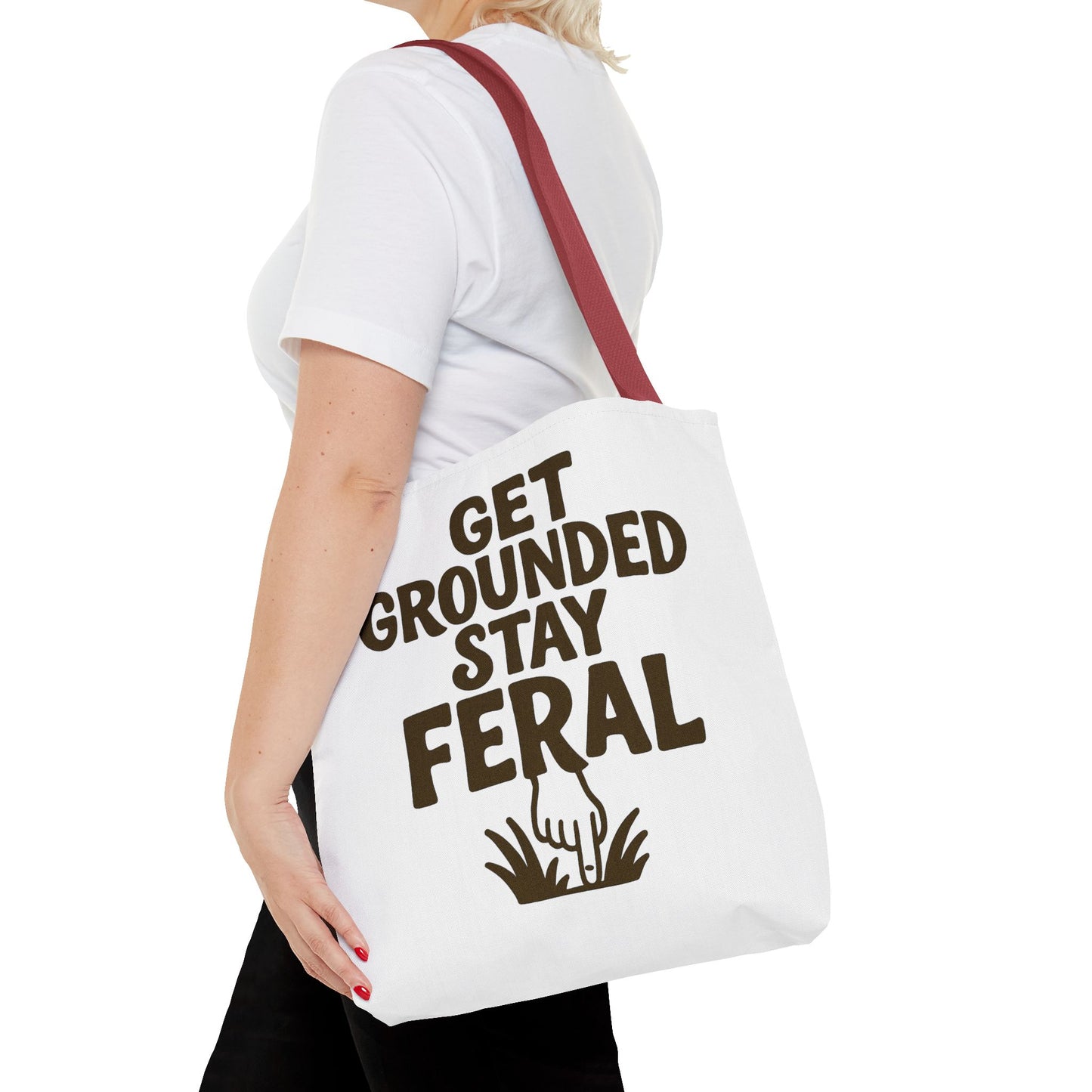 "Stay Feral" Motivational Tote Bag, Gym Carryall, Workout Bag, Reusable Shopping Tote, Eco-Friendly Reusable Bag, Challenge Every System Bag