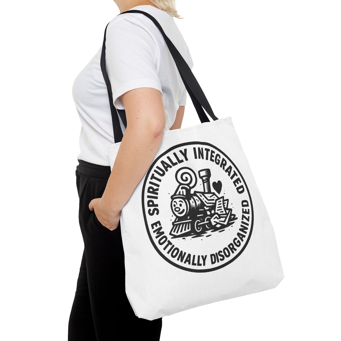 Emotionally Disorganized" Motivational Tote Bag, Gym Carryall, Workout Bag, Reusable Shopping Tote, Eco-Friendly Reusable Bag, Challenge Every System Bag