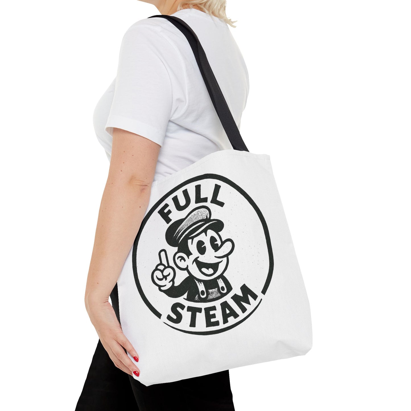 "Full Steam" Band Merch Tote Bag, Gym Carryall, Workout Bag, Reusable Shopping Tote, Eco-Friendly Reusable Bag, Challenge Every System Bag