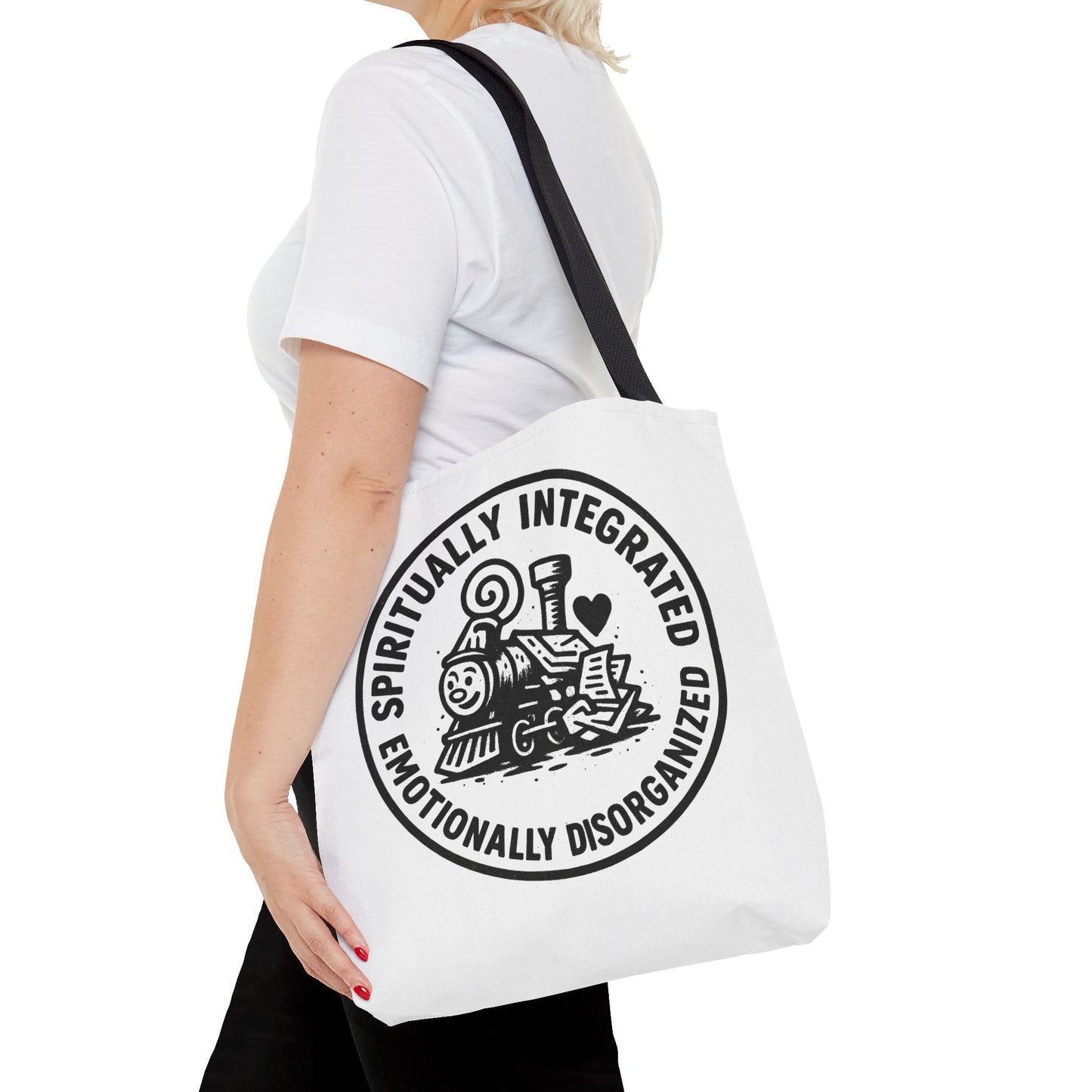 Emotionally Disorganized" Motivational Tote Bag, Gym Carryall, Workout Bag, Reusable Shopping Tote, Eco-Friendly Reusable Bag, Challenge Every System Bag