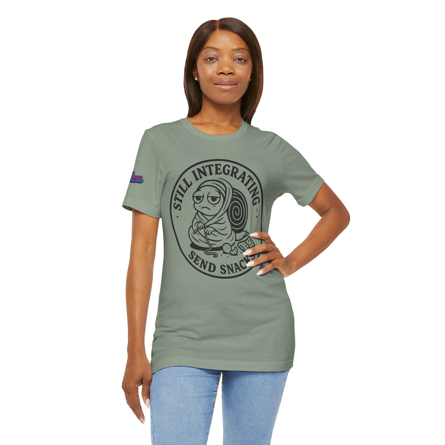 Still Integrating Tee – Snack-Fueled Awakening – Love Language Edition by Organic Intelligence™ Unisex Tee, Casual Shirt, Cotton T-shirt