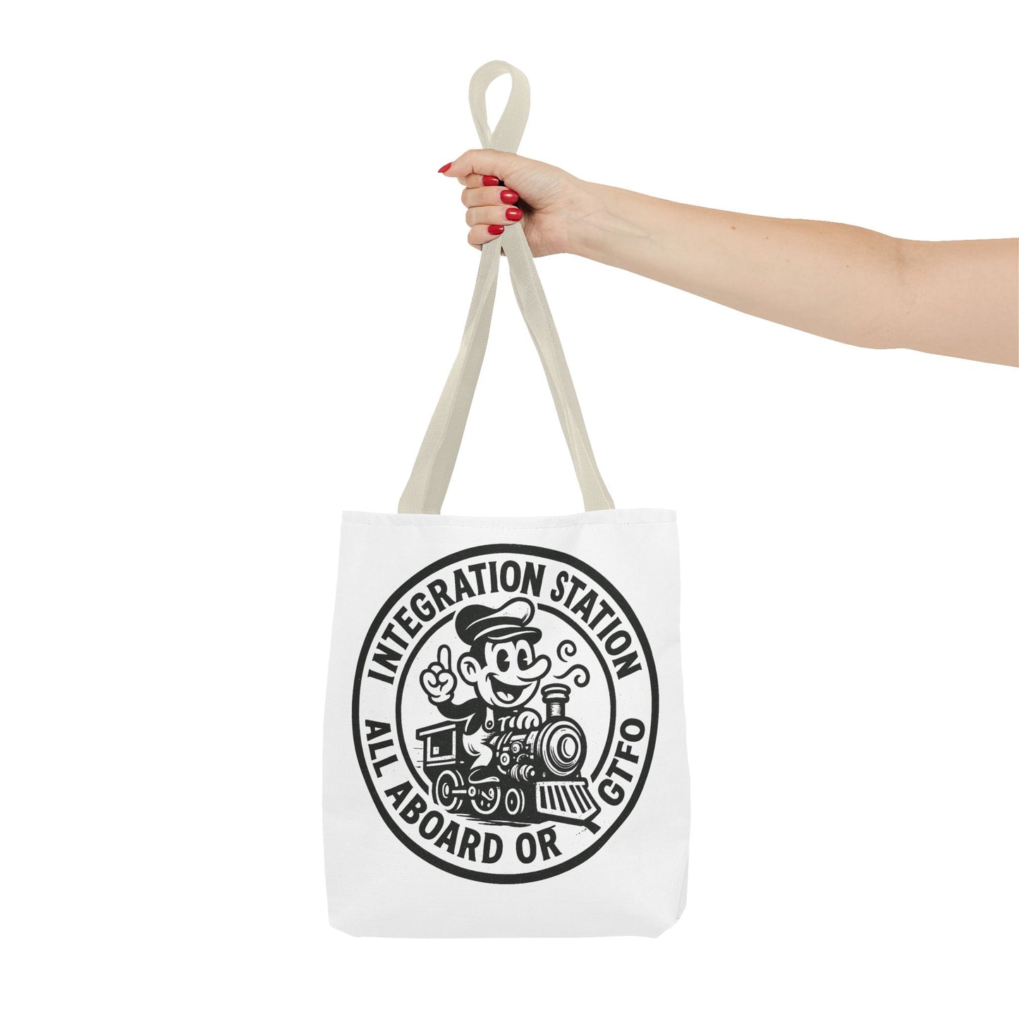 "Integration Station" Motivational Tote Bag, Gym Carryall, Workout Bag, Reusable Shopping Tote, Eco-Friendly Reusable Bag, Challenge Every System Bag