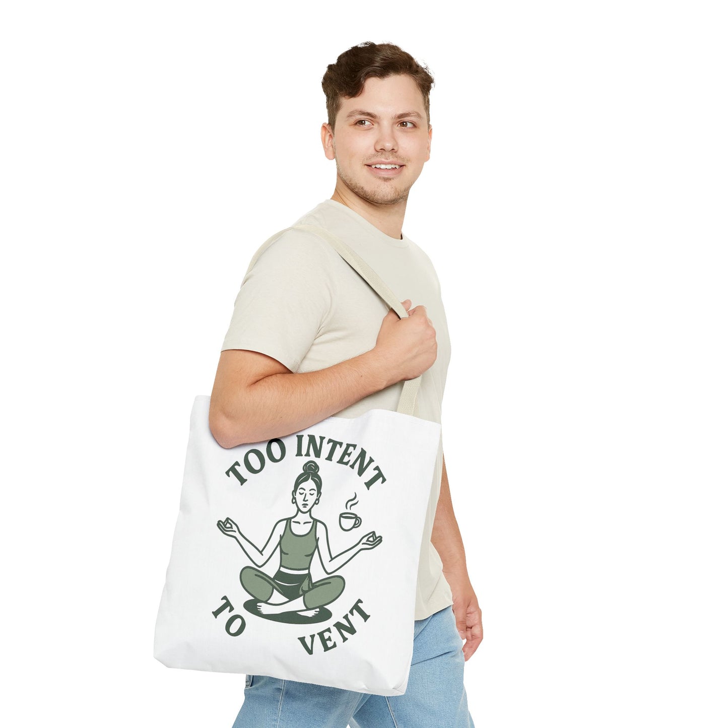 "Too Intent to Vent" Motivational Tote Bag, Gym Carryall, Workout Bag, Reusable Shopping Tote, Eco-Friendly Reusable Bag, Challenge Every System Bag