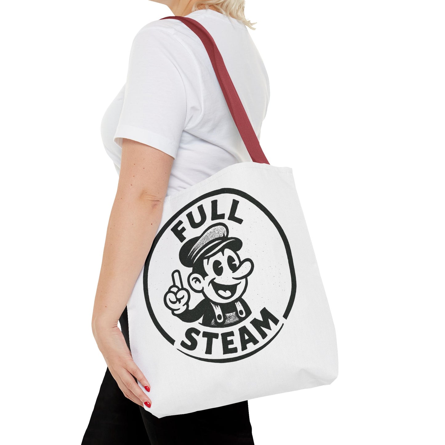 "Full Steam" Band Merch Tote Bag, Gym Carryall, Workout Bag, Reusable Shopping Tote, Eco-Friendly Reusable Bag, Challenge Every System Bag