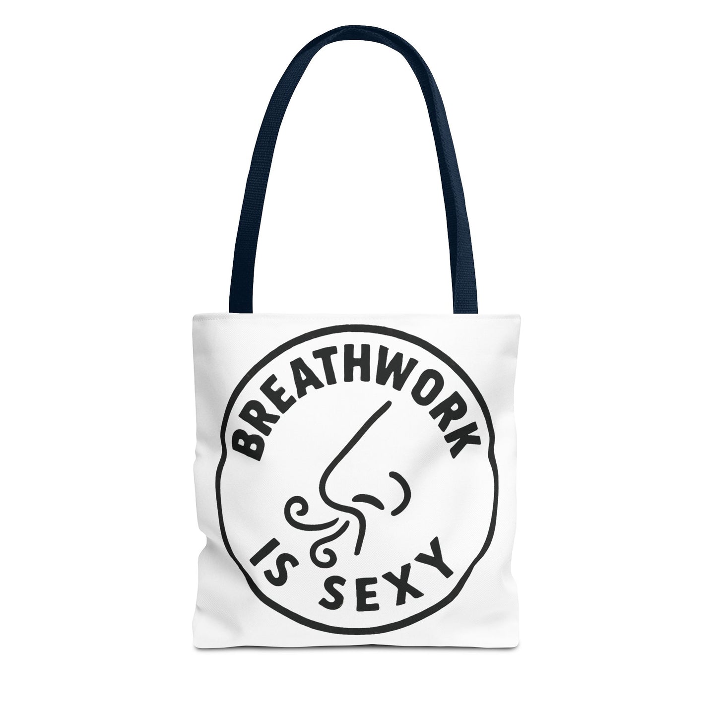 "Breathwork is Sexy" Motivational Tote Bag, Gym Carryall, Workout Bag, Reusable Shopping Tote, Eco-Friendly Reusable Bag, Challenge Every System Bag